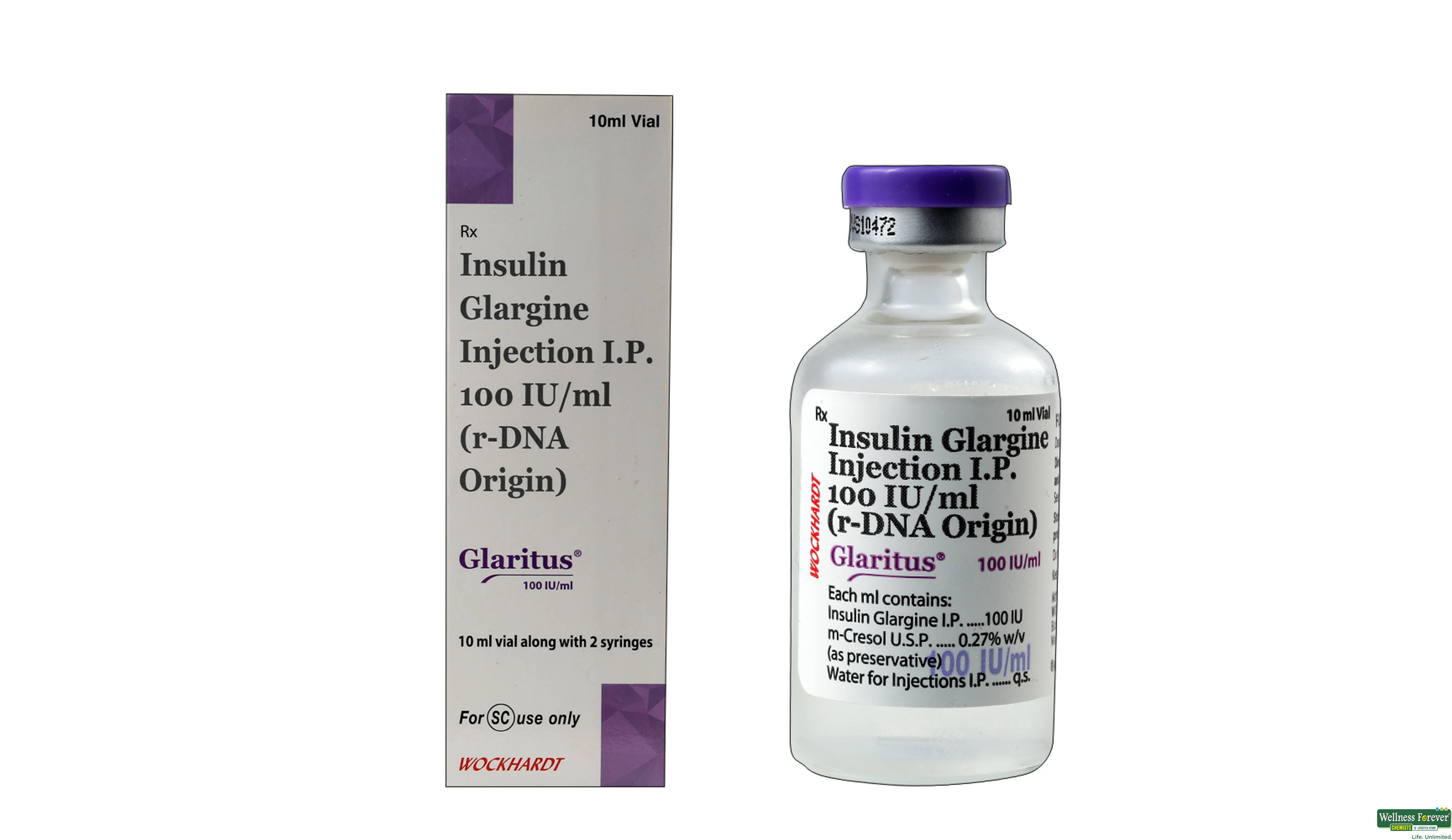 GLARITUS 100IU 10ML INJ VIAL- 1, 1PC, 