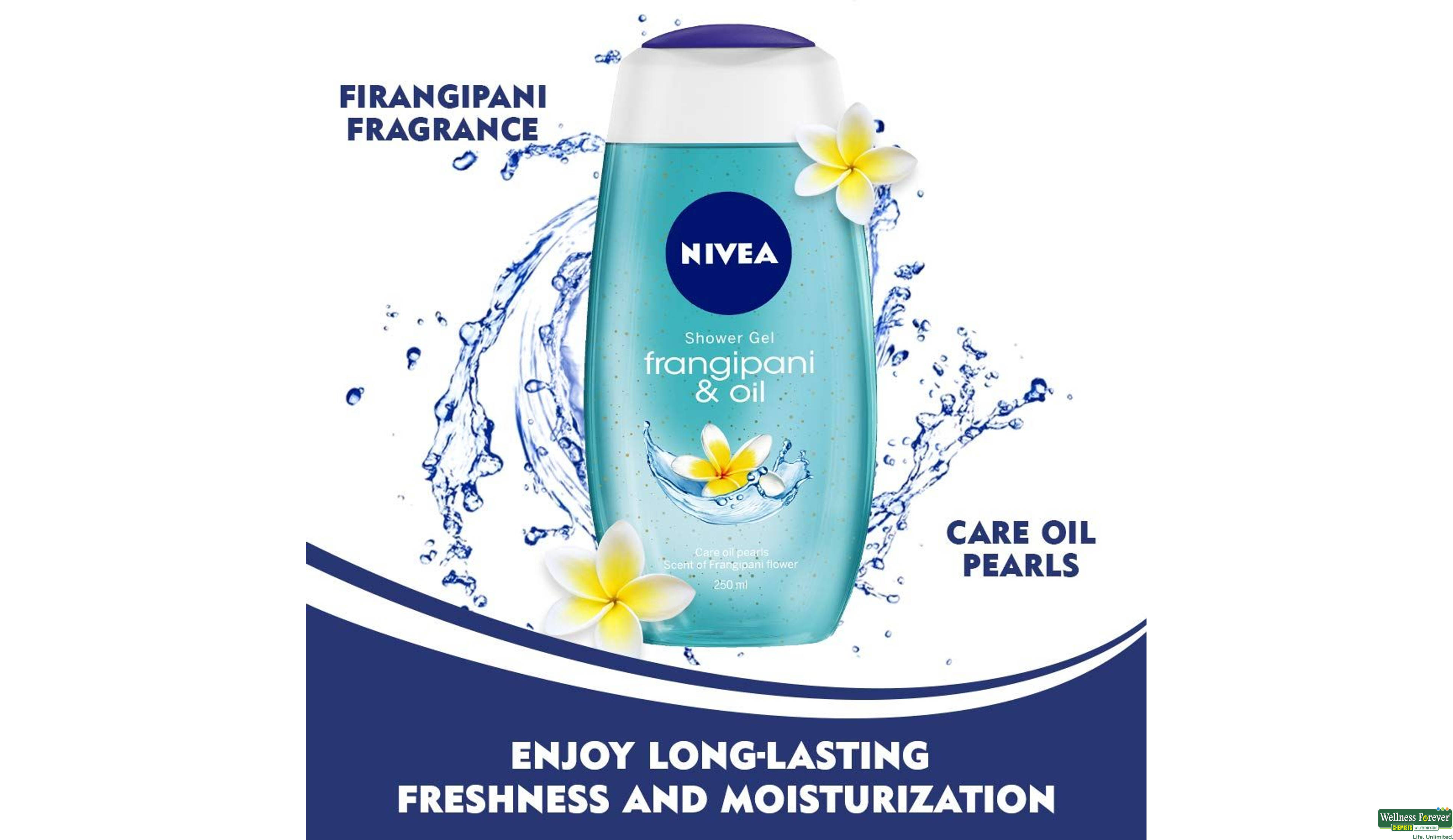 NIVEA S/GEL FRANGIPANI OIL 250ML- 3, 250ML, 