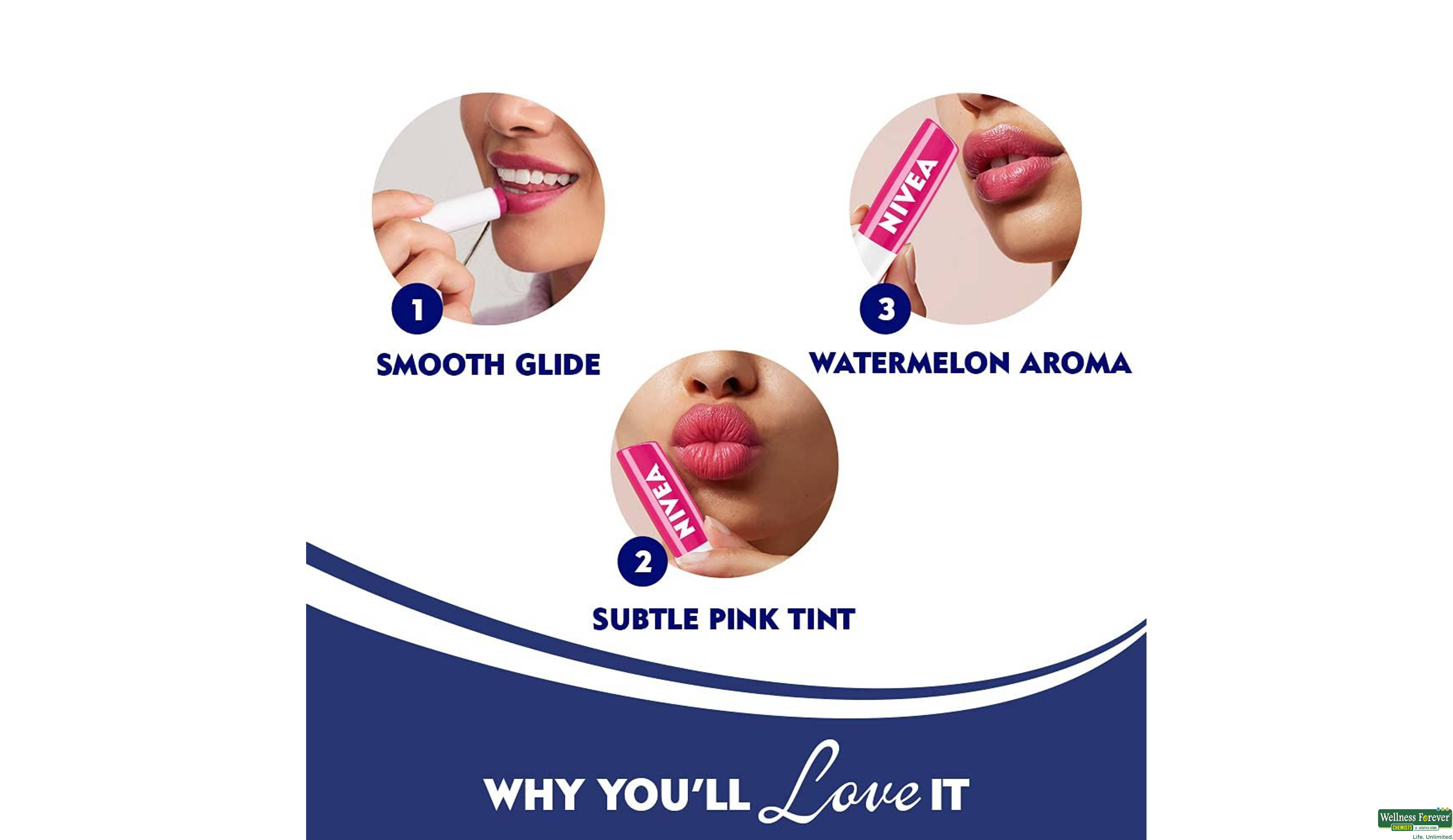 NIVEA LIP CARE WATERMELON 4.8GM- 5, 4.8GM, 