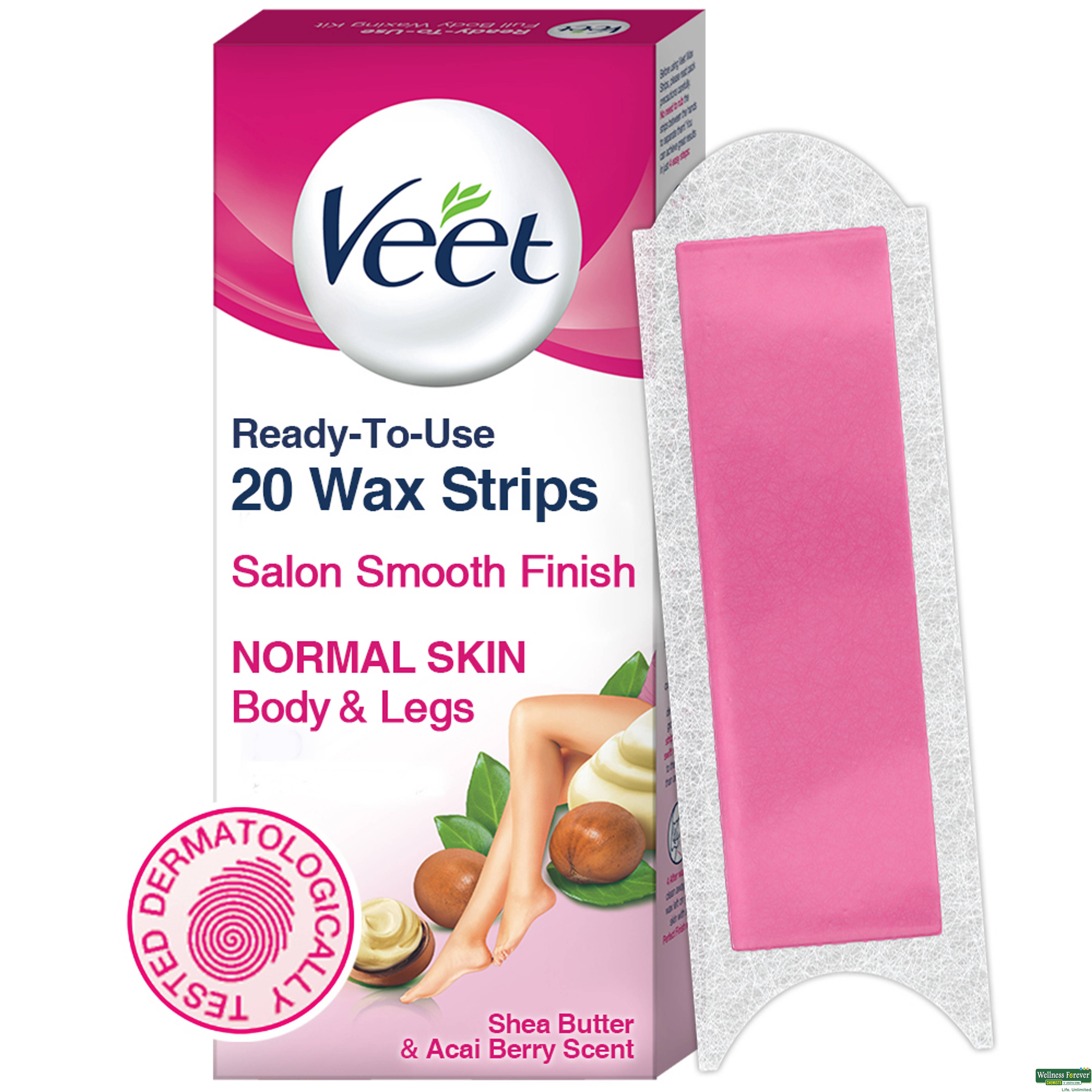 Veet Full Body Wax Strips, Normal Skin, 20 strips-image