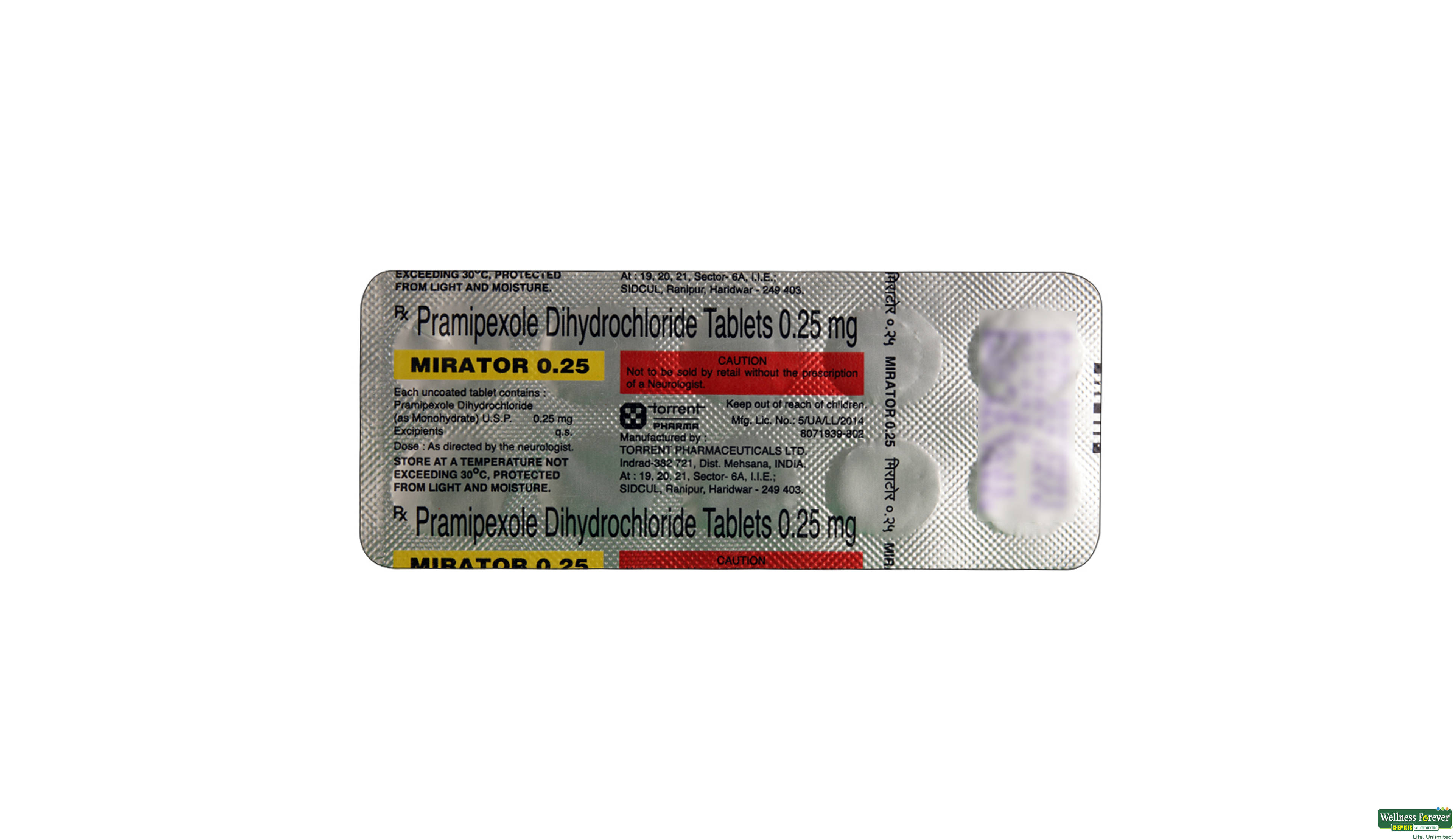 MIRATOR 0.25MG 10TAB- 2, 10TAB, 