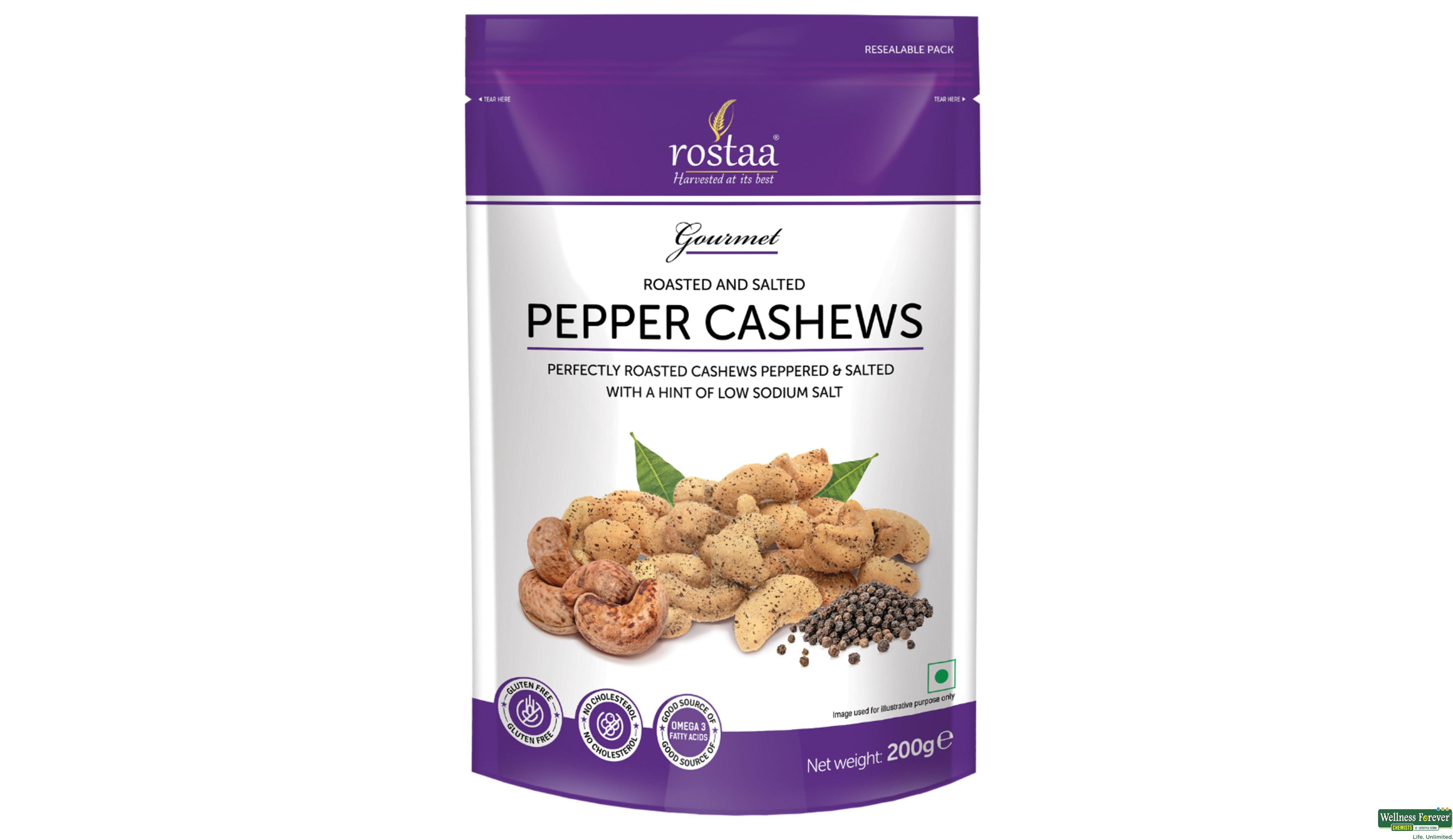 ROSTAA PEPPER CASHEW 200GM- 1, 200GM, null