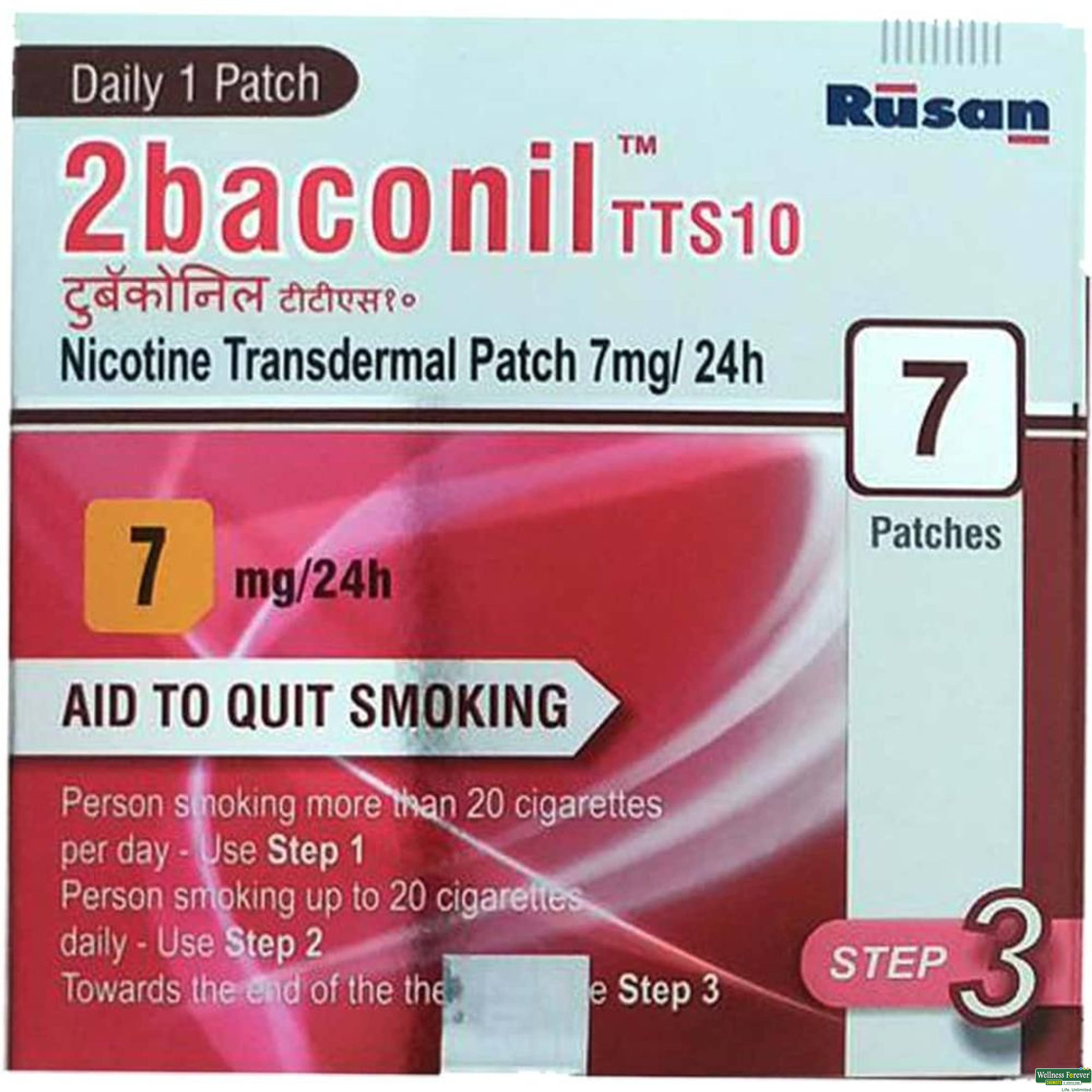 2Baconil Nicotine Tts10 7 Mg Patch Therapy, 7 Pieces-image