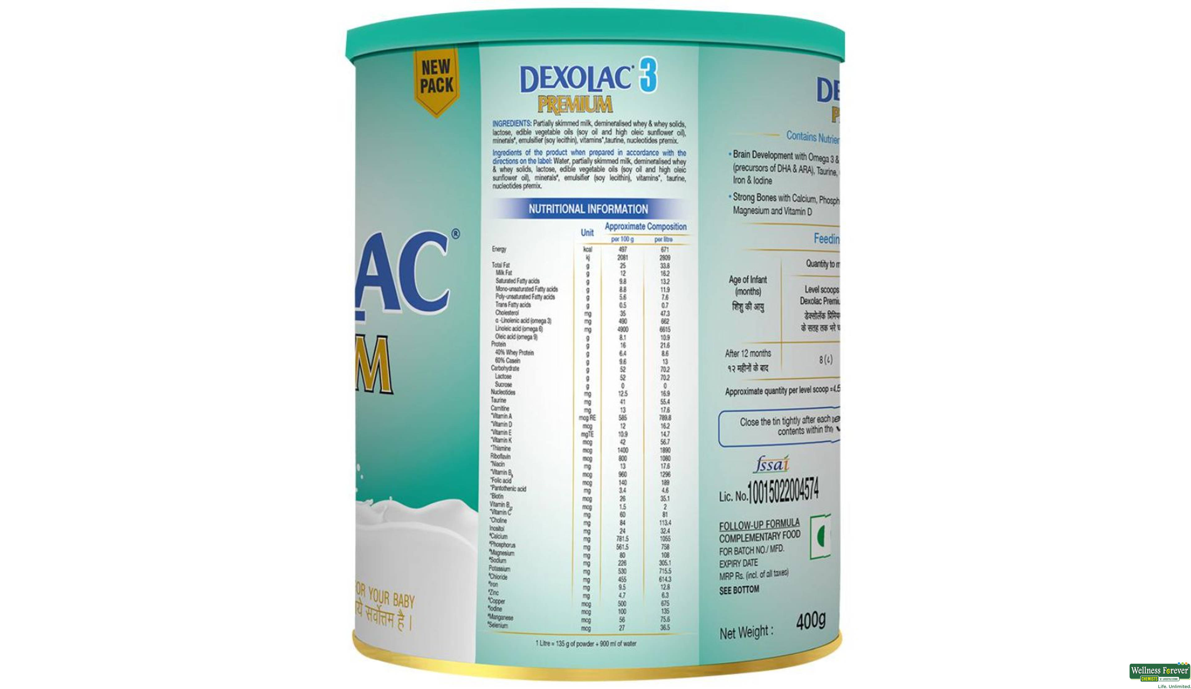 DEXOLAC-PREMIUM 3 POW 400GM ##- 3, 400GM, 