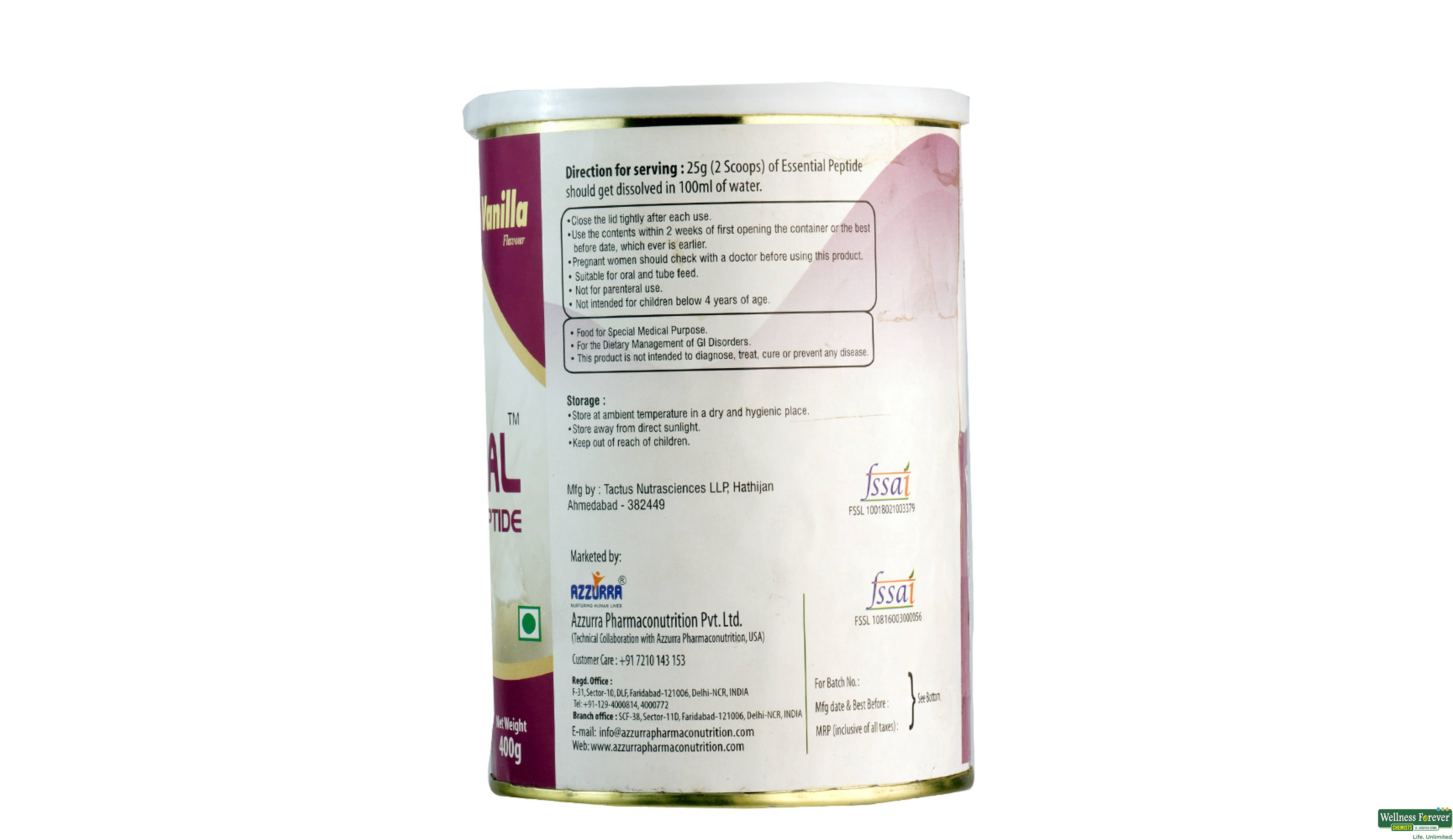 ESSENTIAL-PEPTIDE VANI POW 400GM- 2, 400GM, 