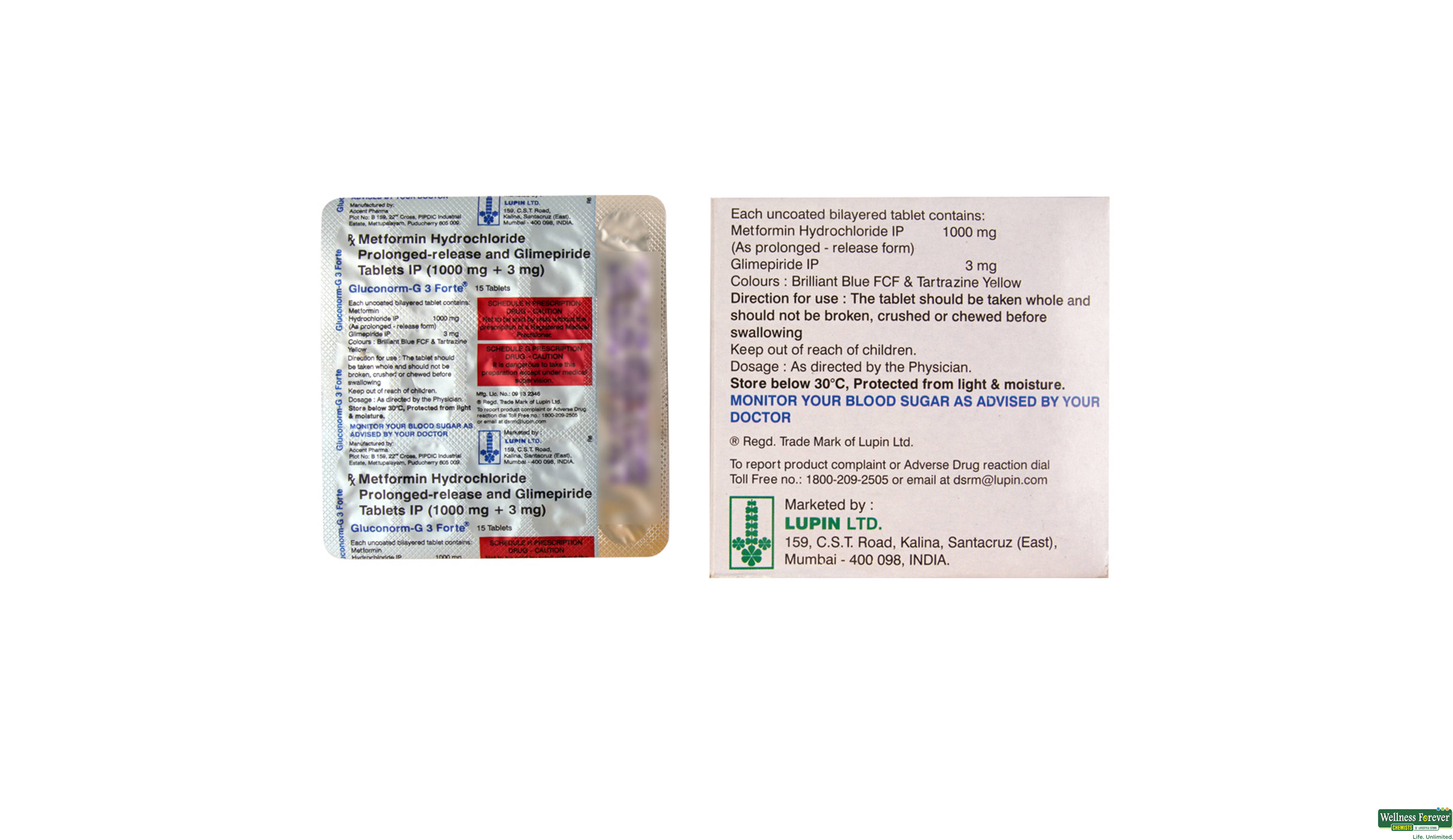 GLUCONORM-G3 FORTE 15TAB- 2, 15TAB, 