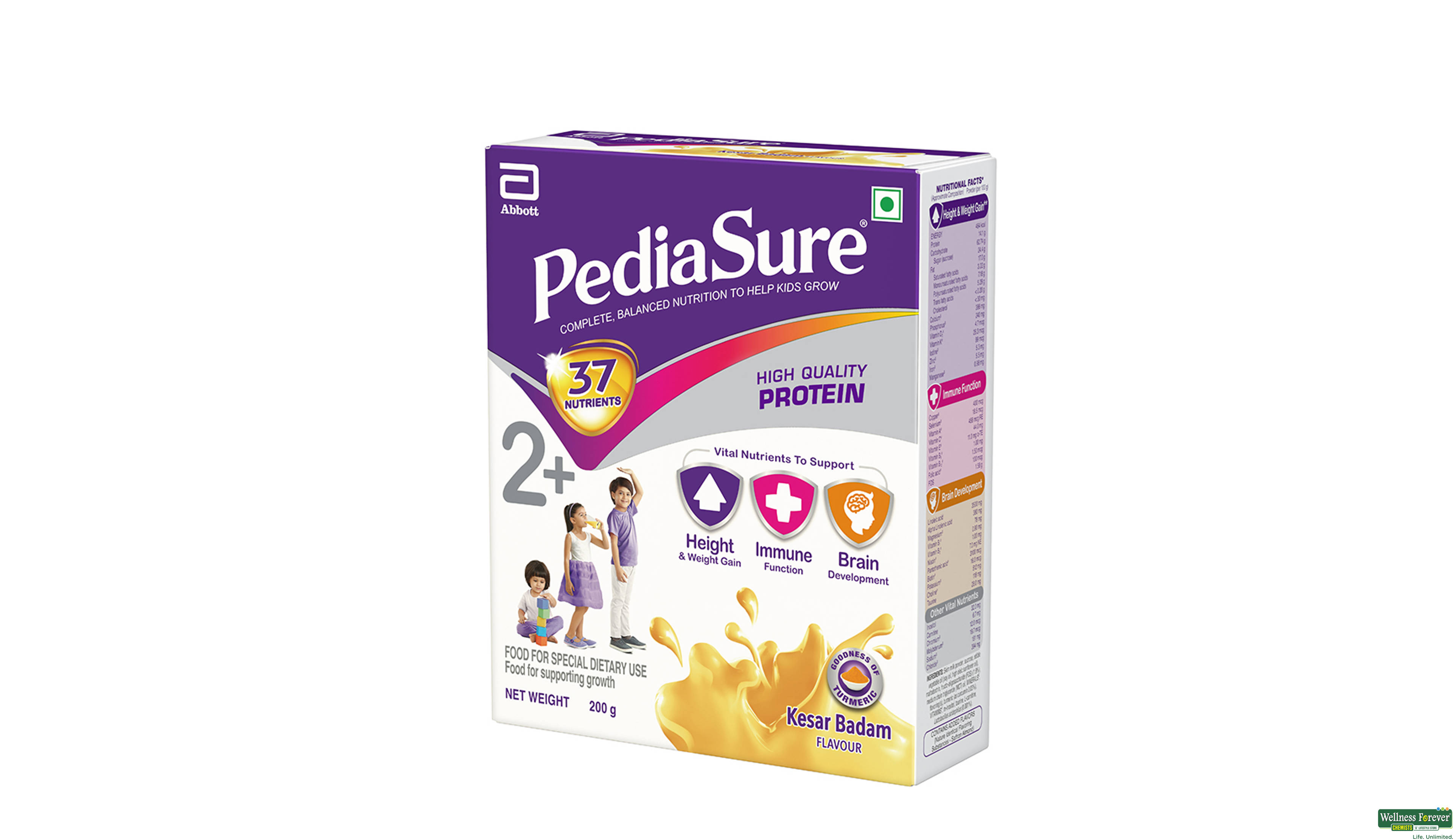 PEDIASURE KESAR BADAM POW REF 200GM- 4, 200GM, 