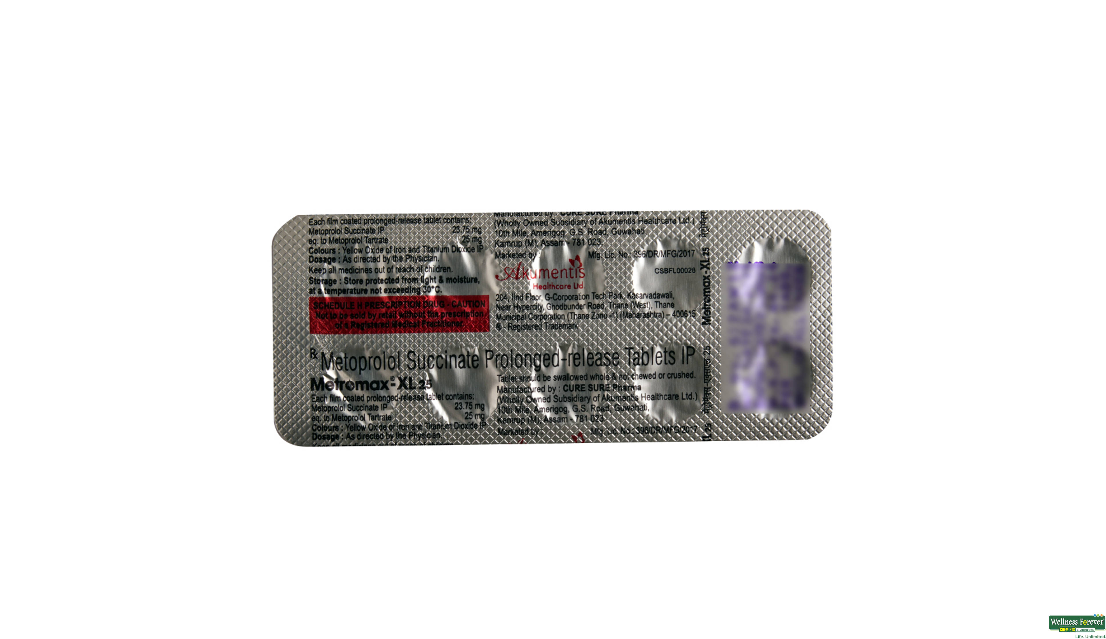 METROMAX-XL 25MG 10TAB- 2, 10TAB, 