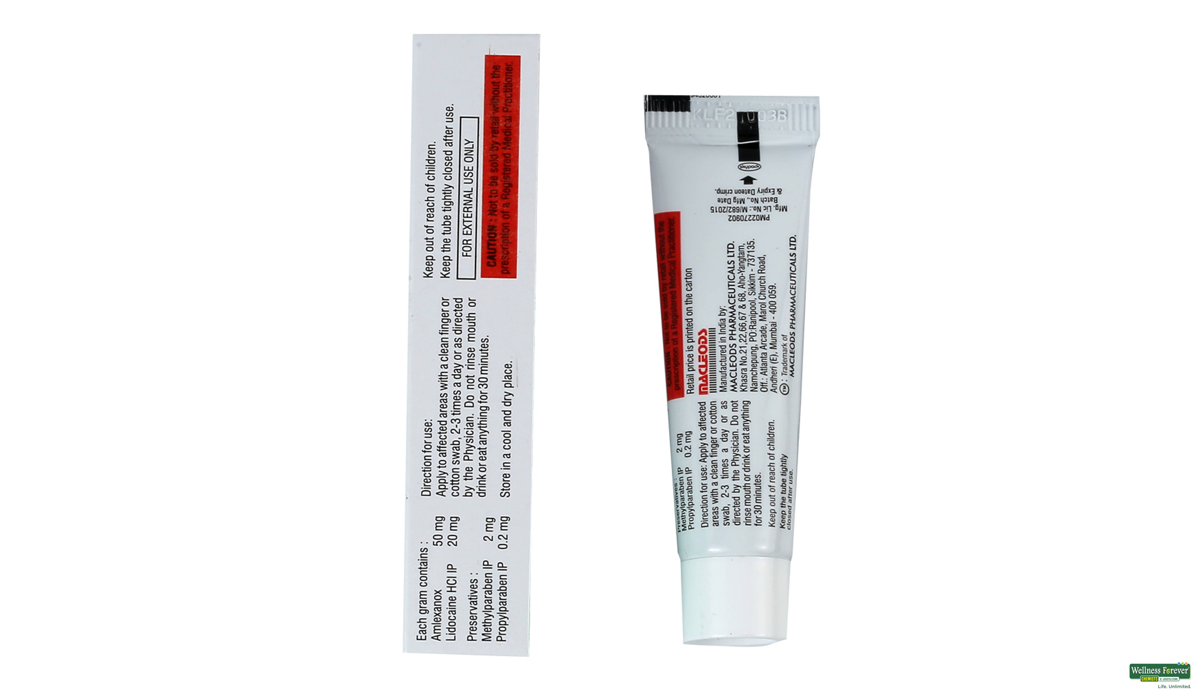 LEXANOX-PLUS ORAL PASTE 5GM- 2, 5GM, 