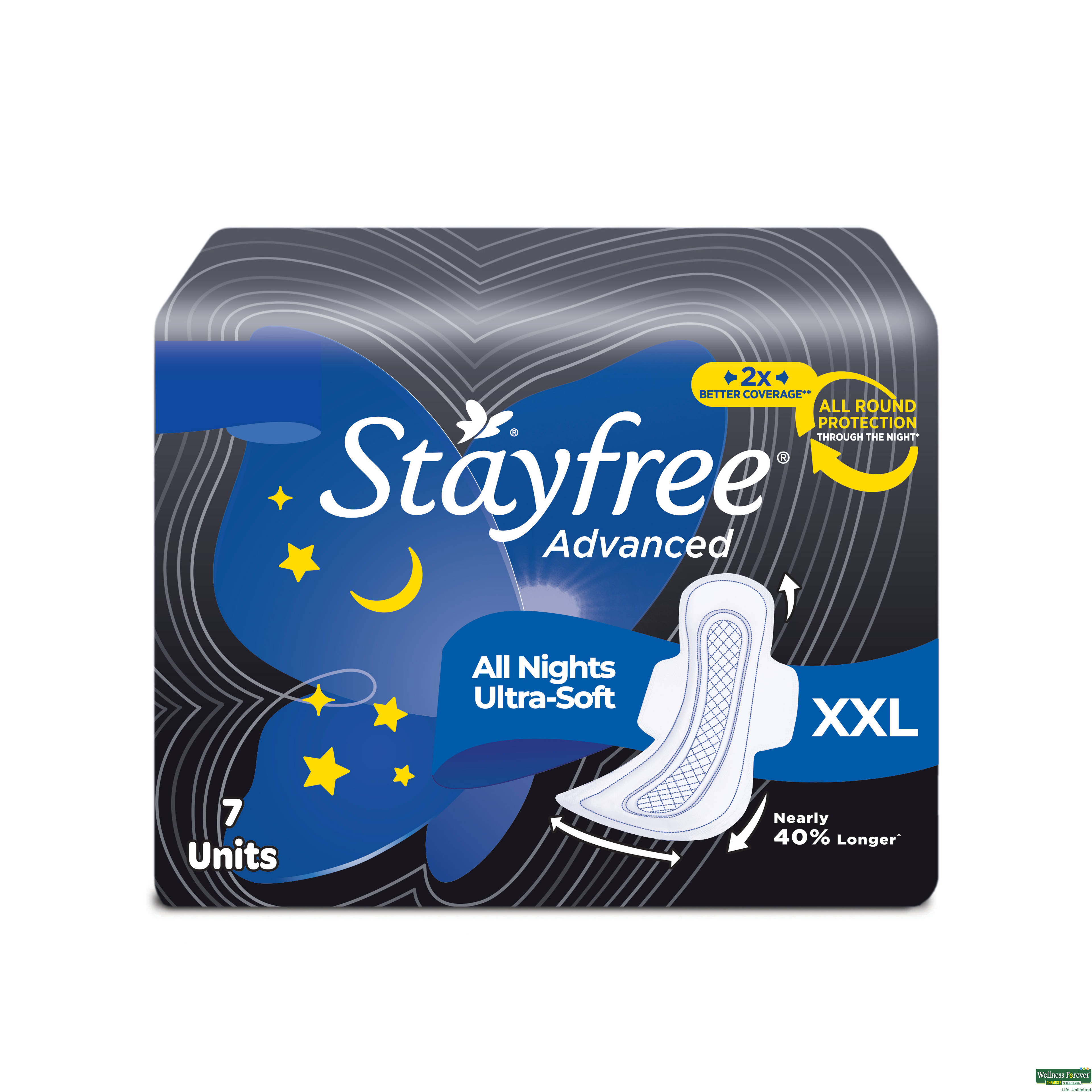 Stayfree Advanced XL Ultra Comfort Sanitary Napkins With Wings 7 Pieces-image