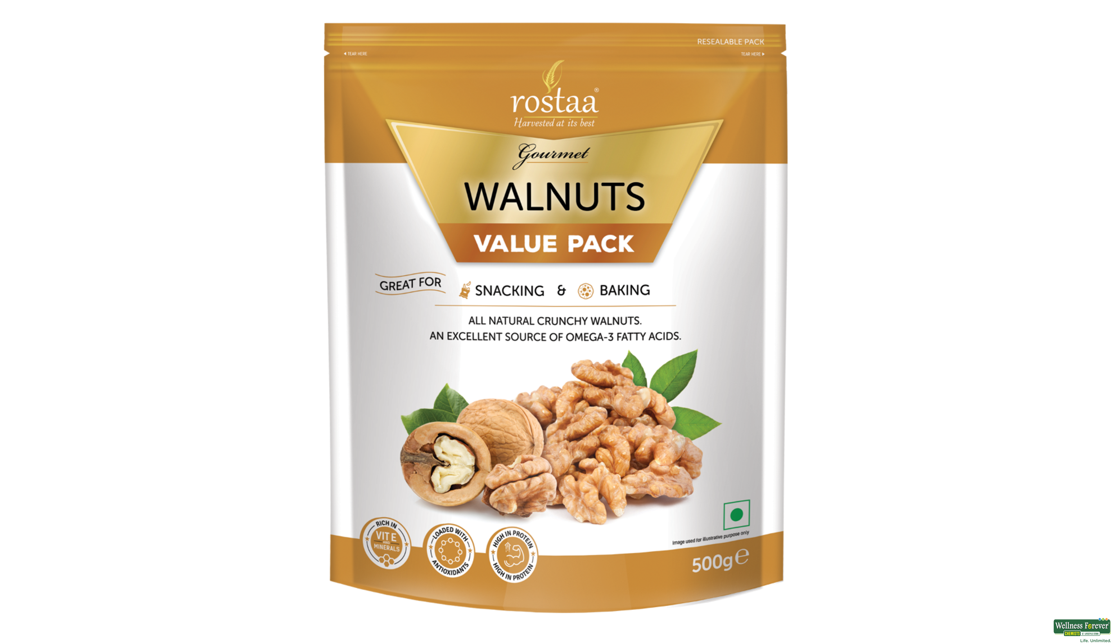 ROSTAA WALNUT 500GM- 1, 500GM, null