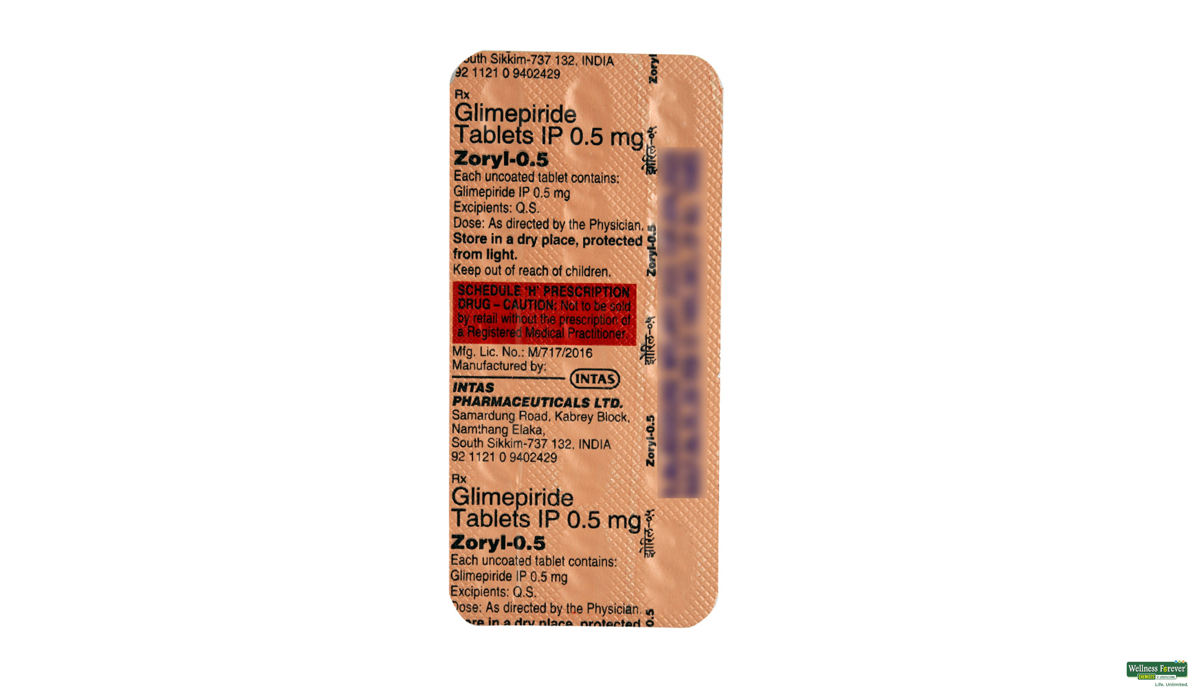 ZORYL 0.5MG 15TAB- 2, 15TAB, 