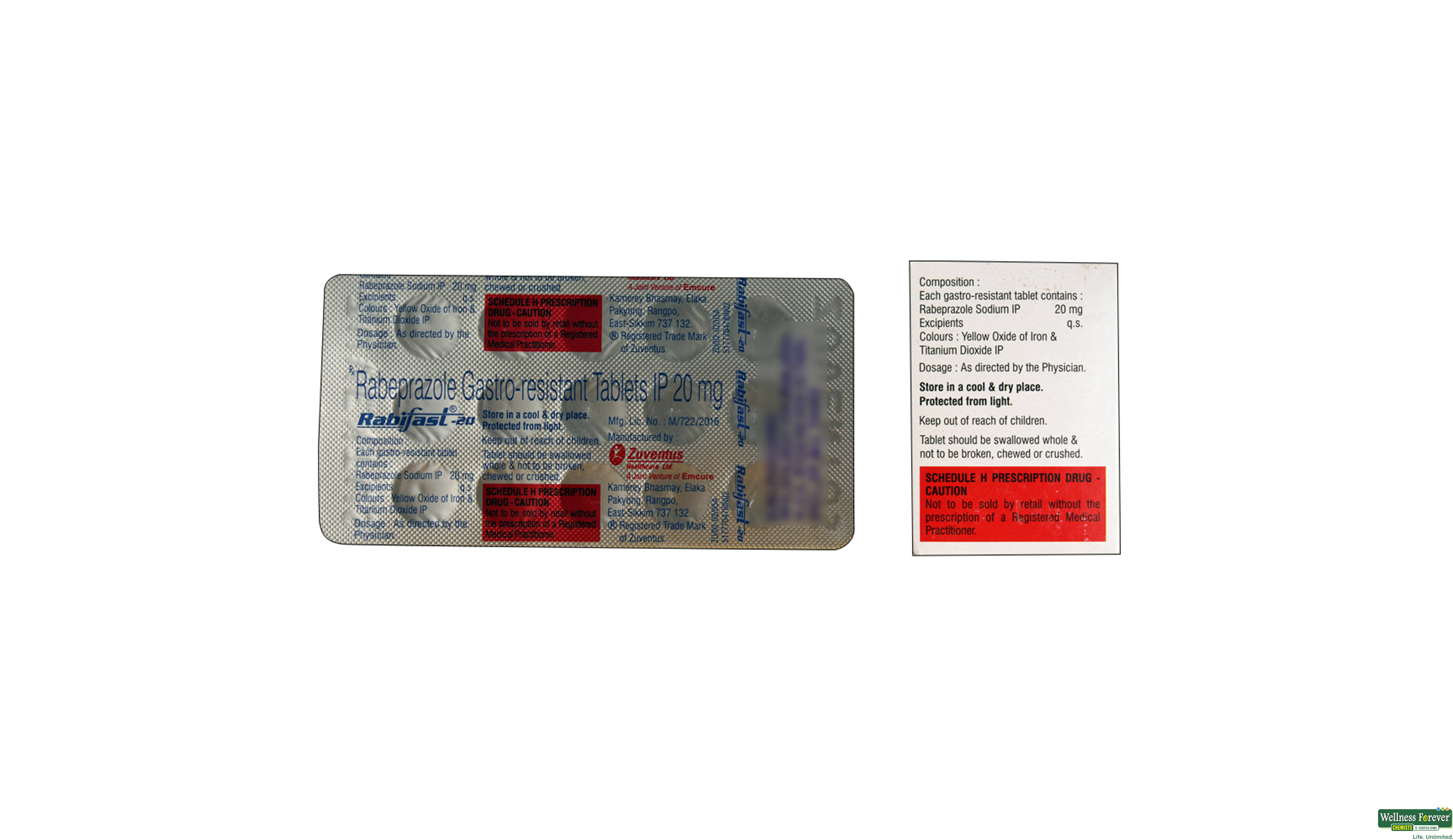 RABIFAST 20MG 15TAB- 2, 15TAB, 