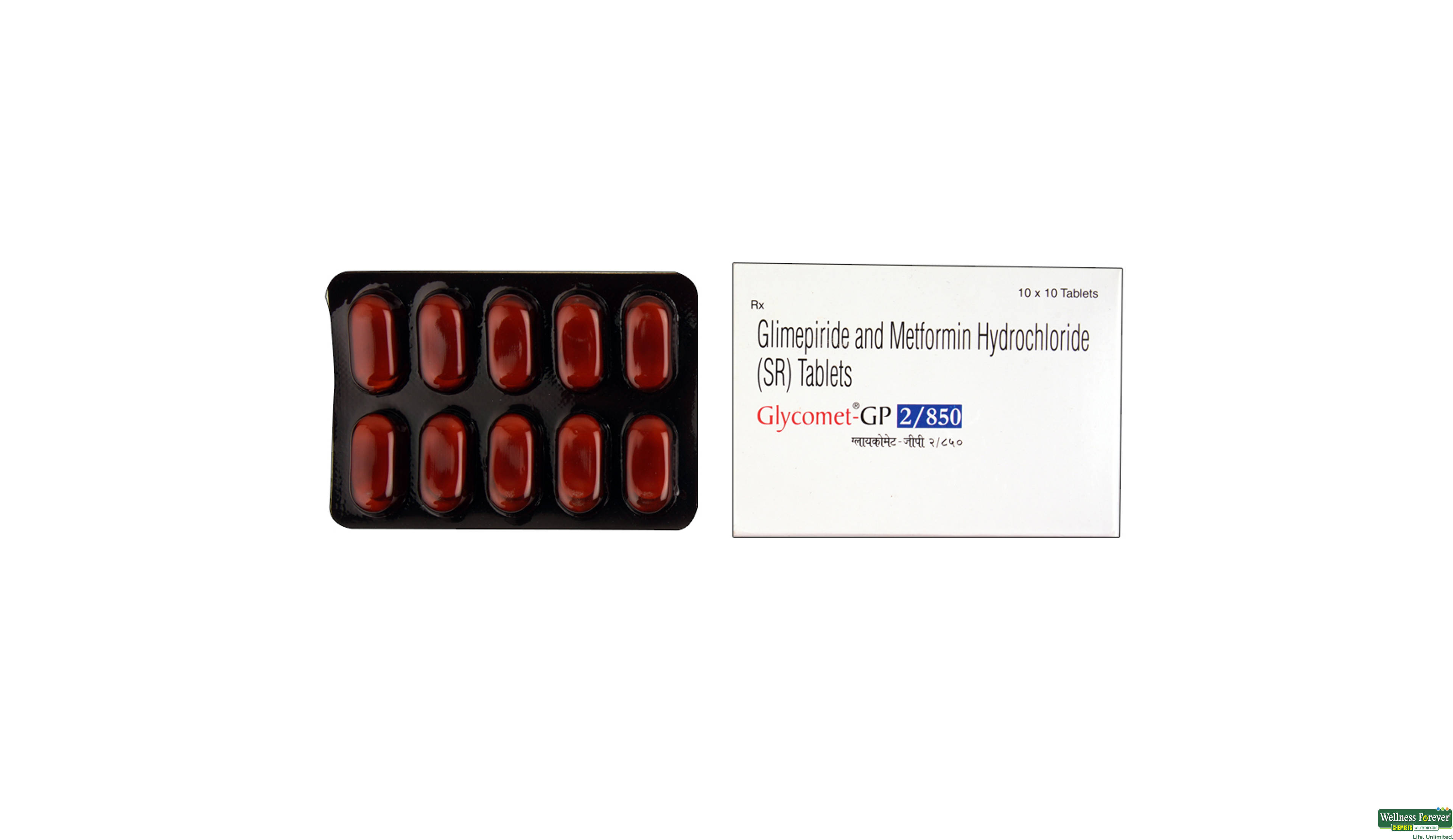 GLYCOMET-GP 2/850 10TAB- 1, 10TAB, 