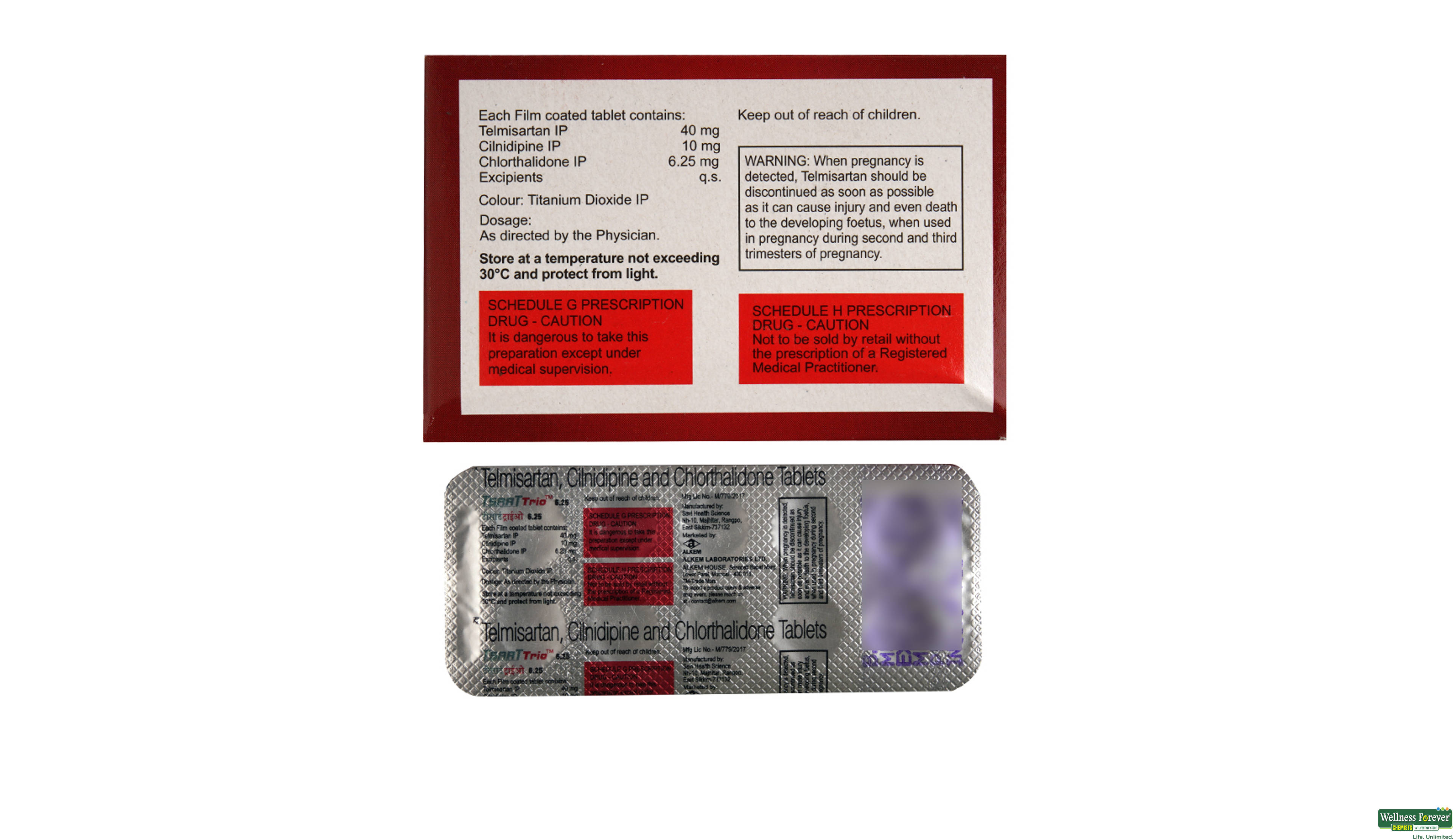 TSART-TRIO 6.25MG 10TAB- 2, 10TAB, 