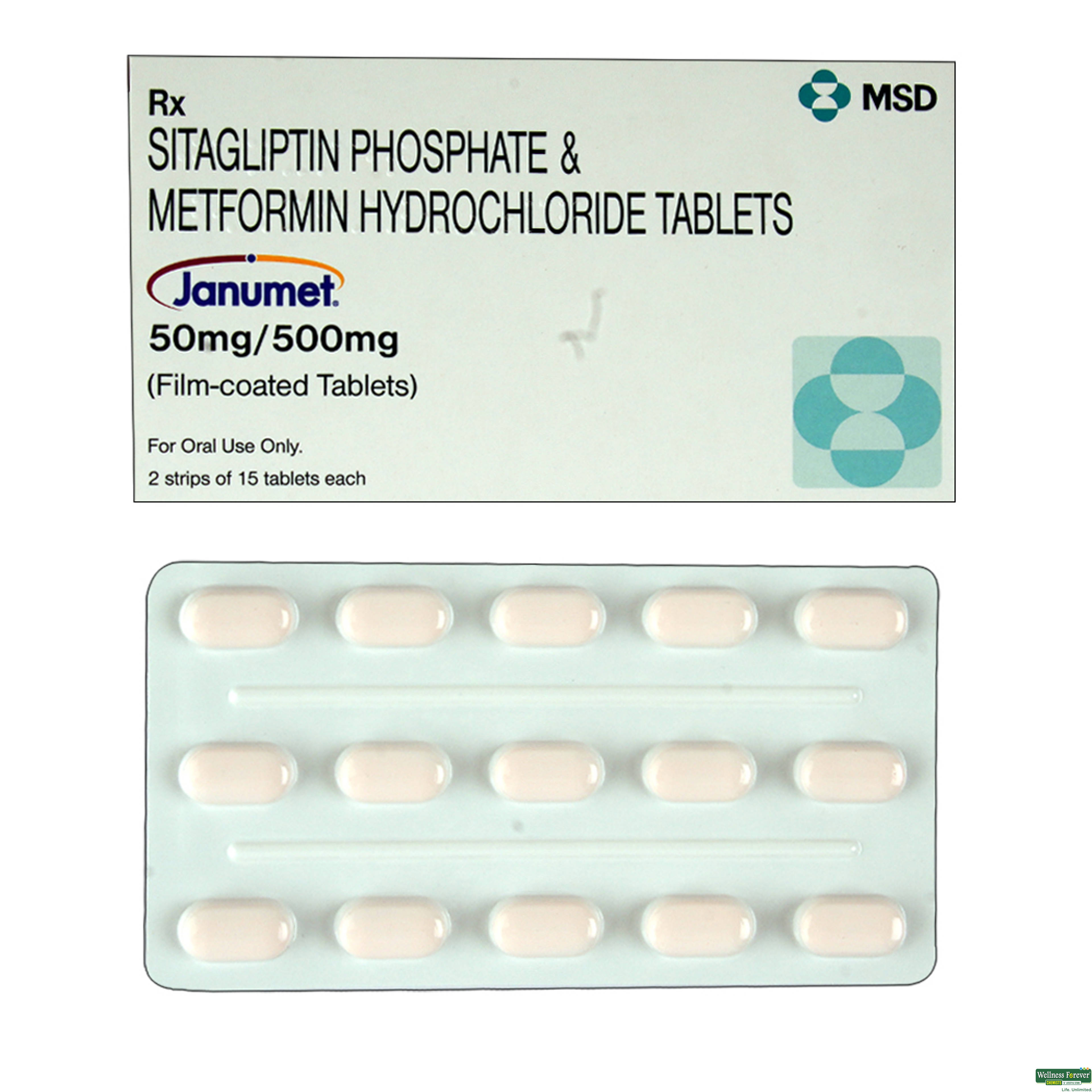 JANUMET 50MG/500MG 15TAB-image