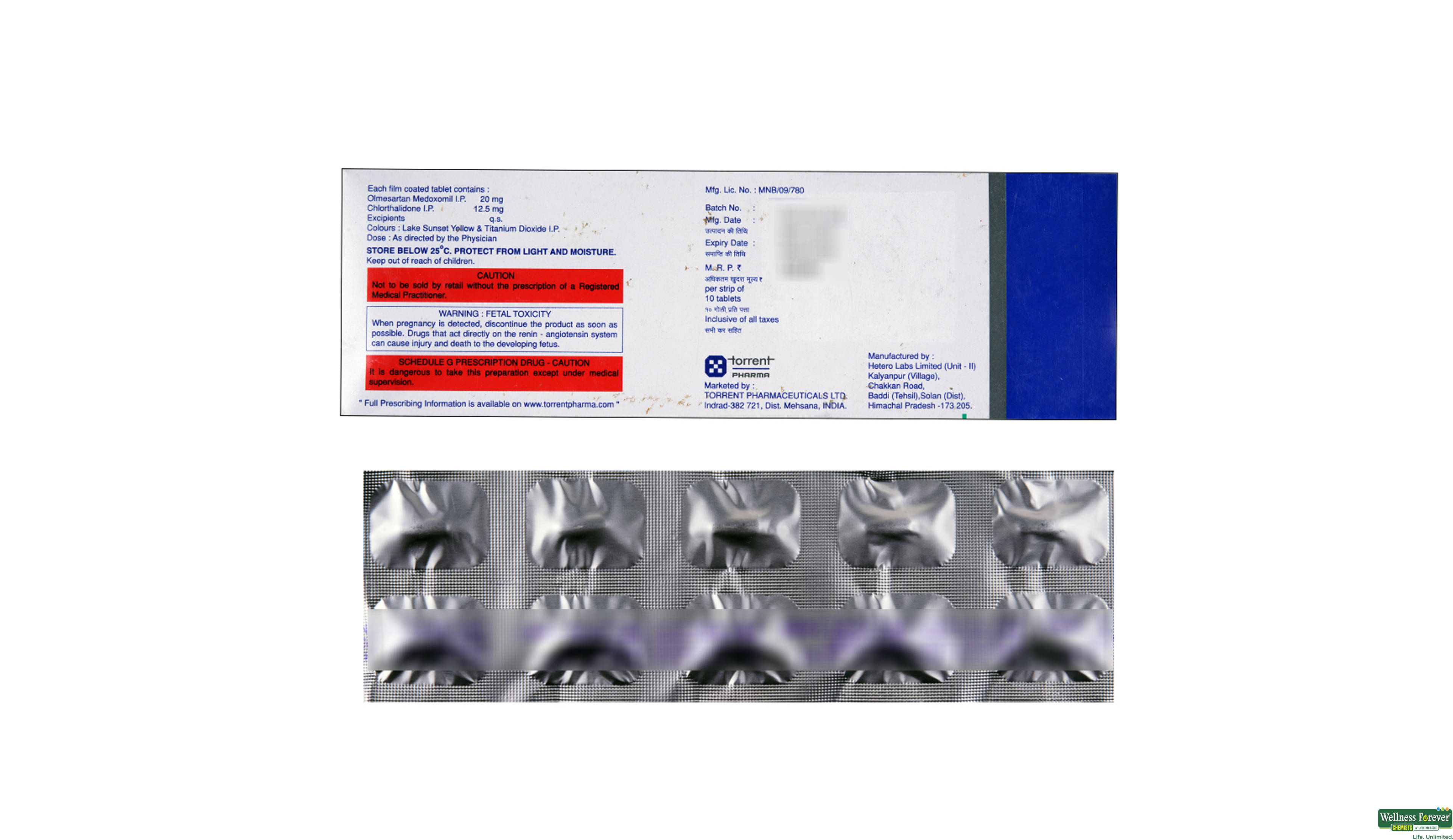 OLMETOR-CH 20MG 10TAB- 2, 10TAB, 
