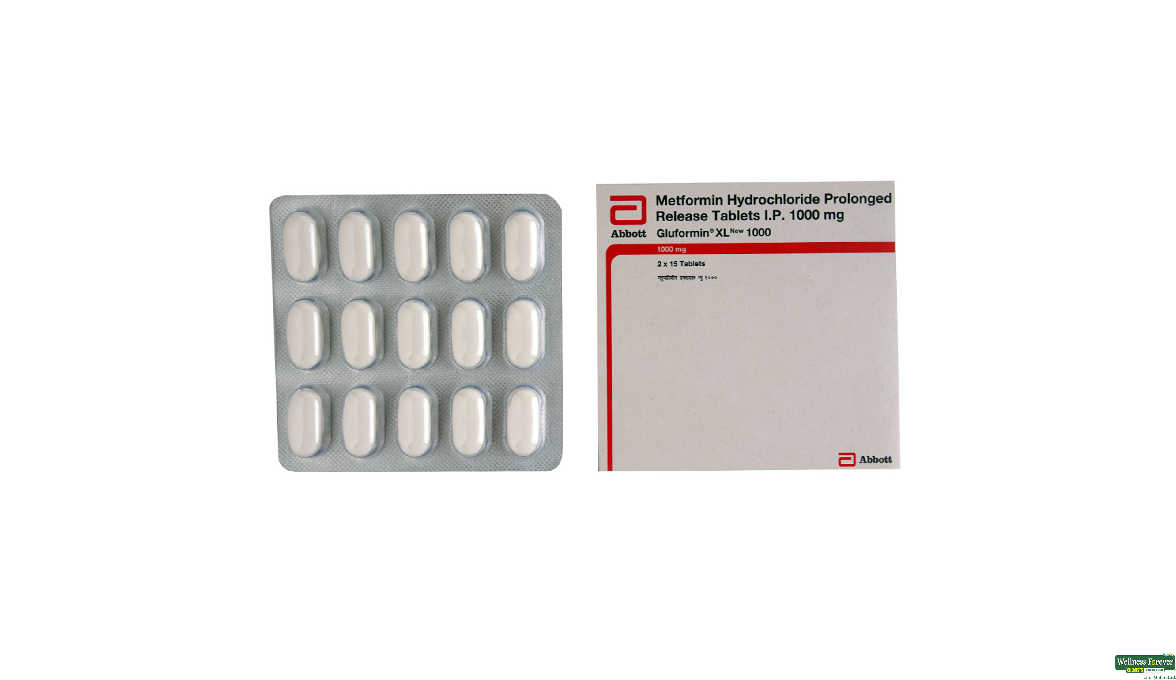 GLUFORMIN-XL 1000MG 15TAB- 1, 15TAB, 