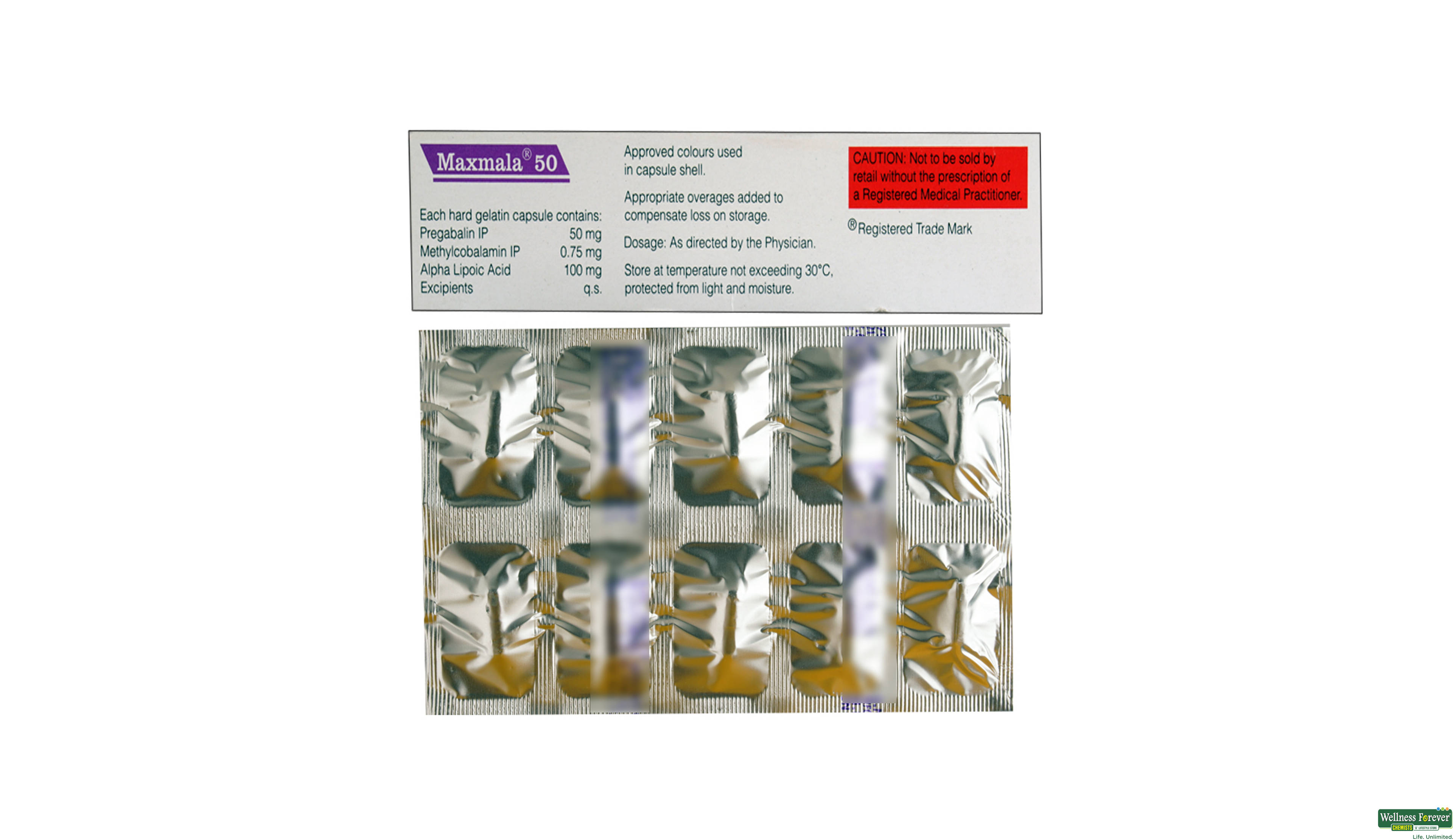 MAXMALA 50MG 10CAP- 2, 10CAP, 