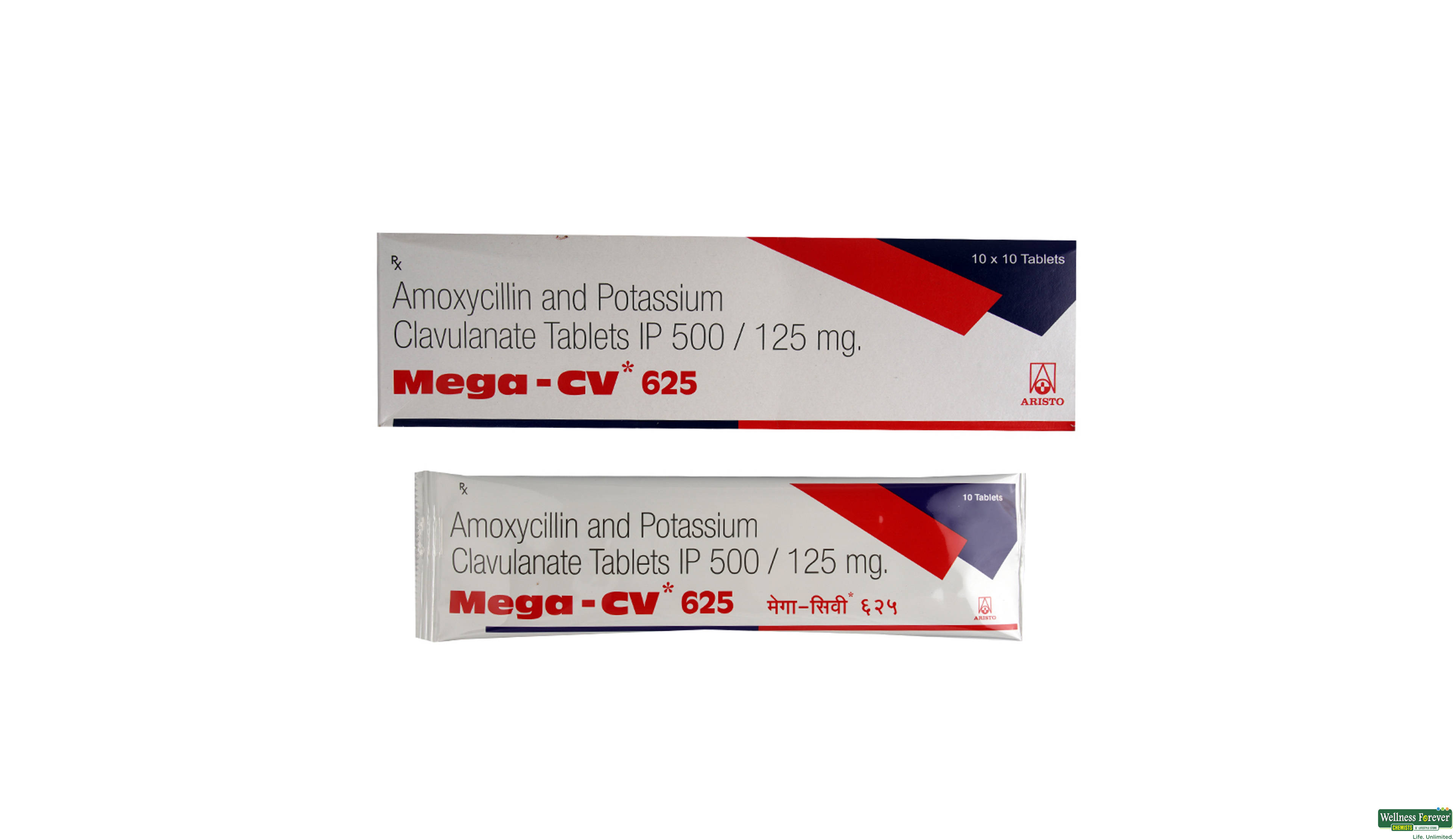 MEGA-CV 625MG 10TAB- 1, 10TAB, 