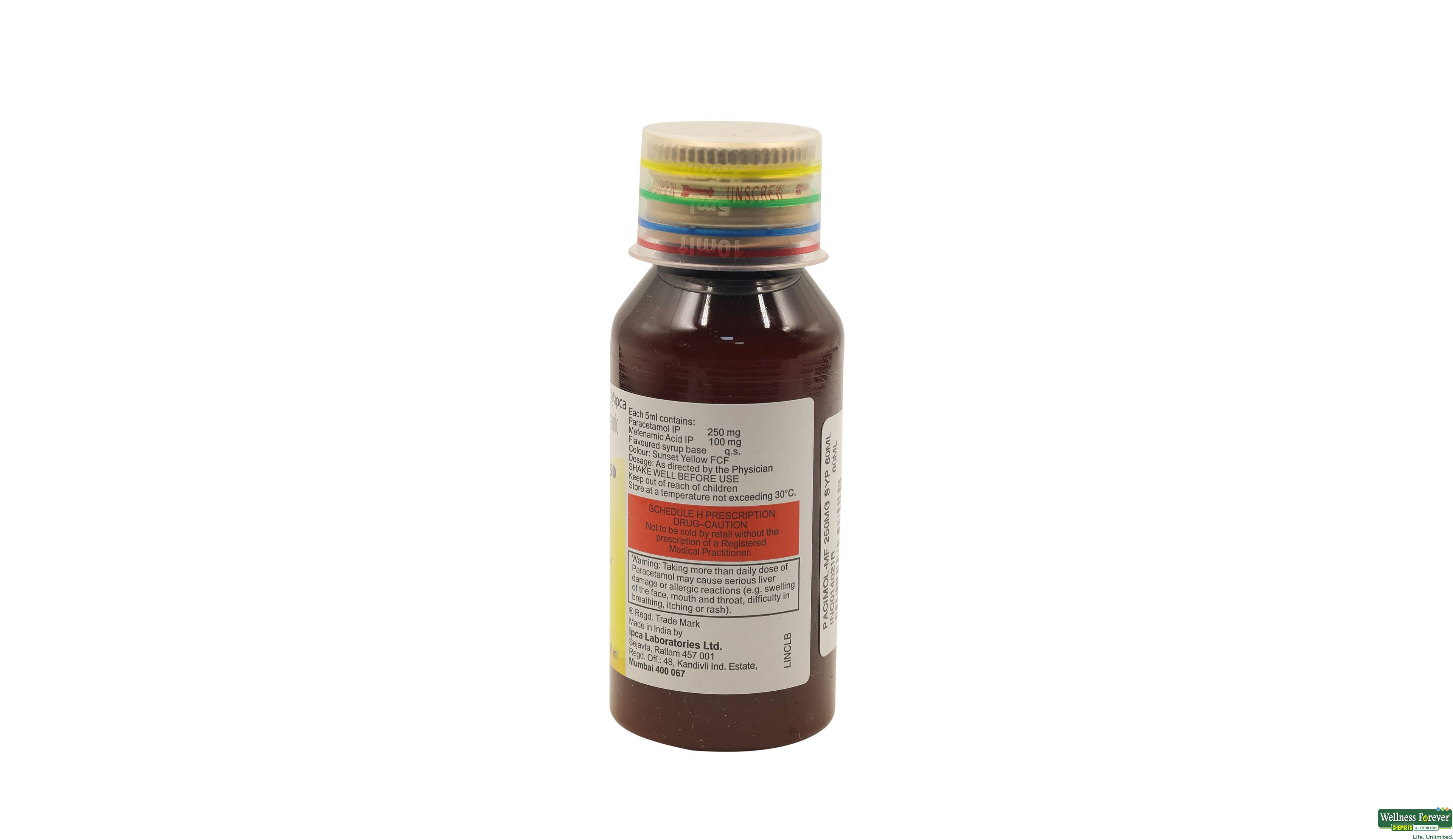 PACIMOL-MF 250MG SYP 60ML- 2, 60ML, 
