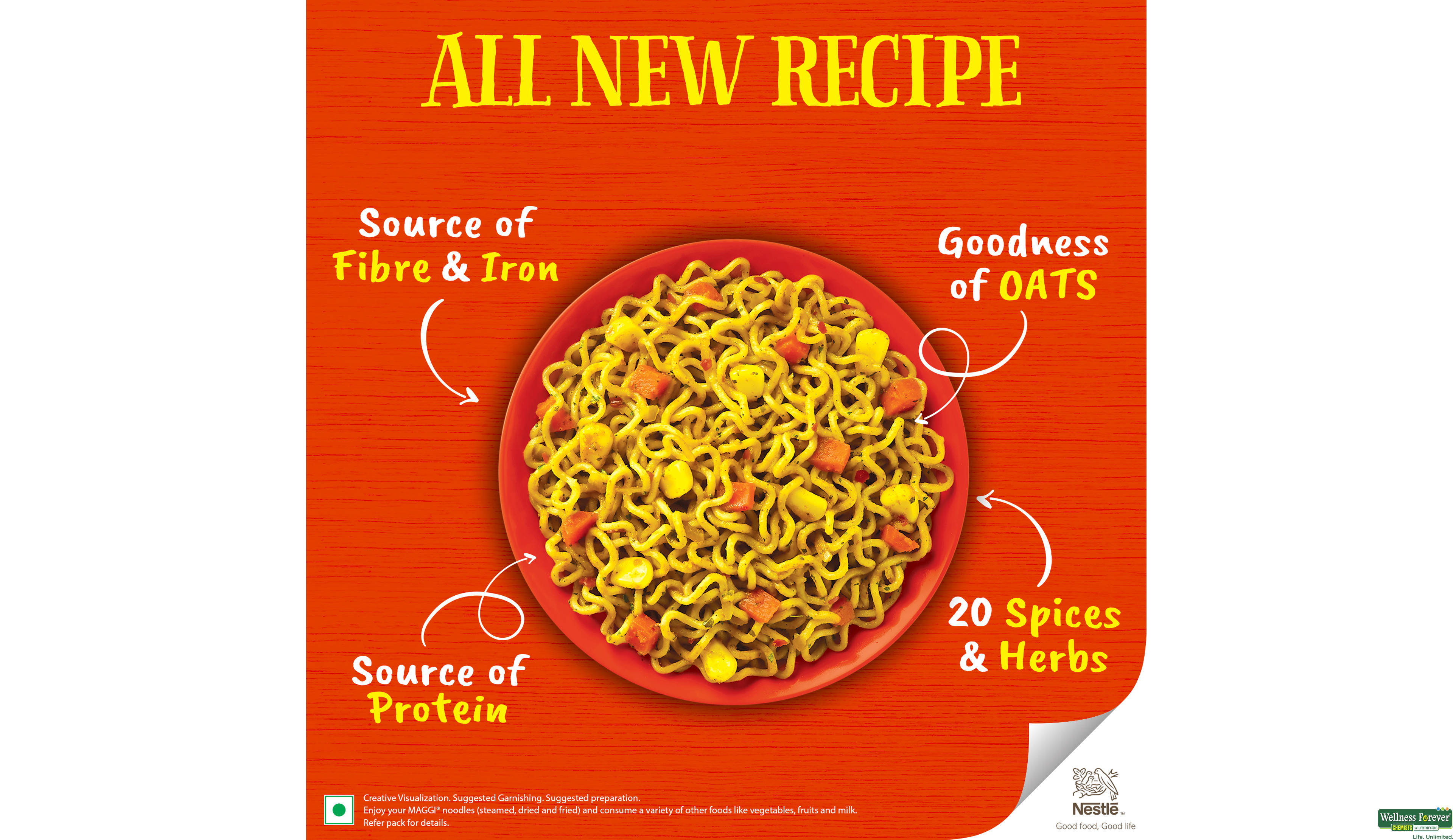 MAGGI NOODLE MASALA OATS 73GM- 7, 73GM, null