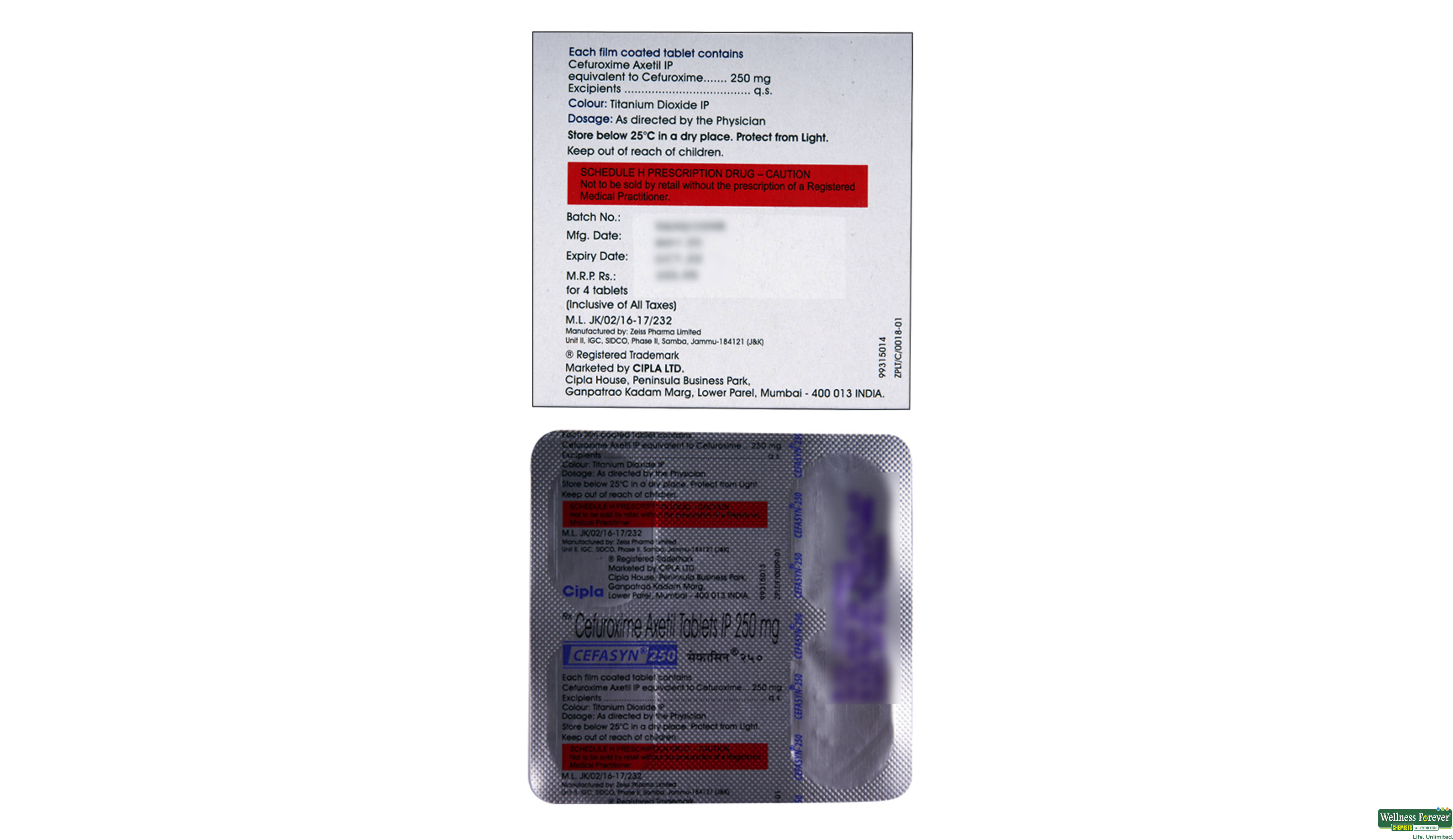 CEFASYN 250MG 4TAB- 2, 4TAB, 