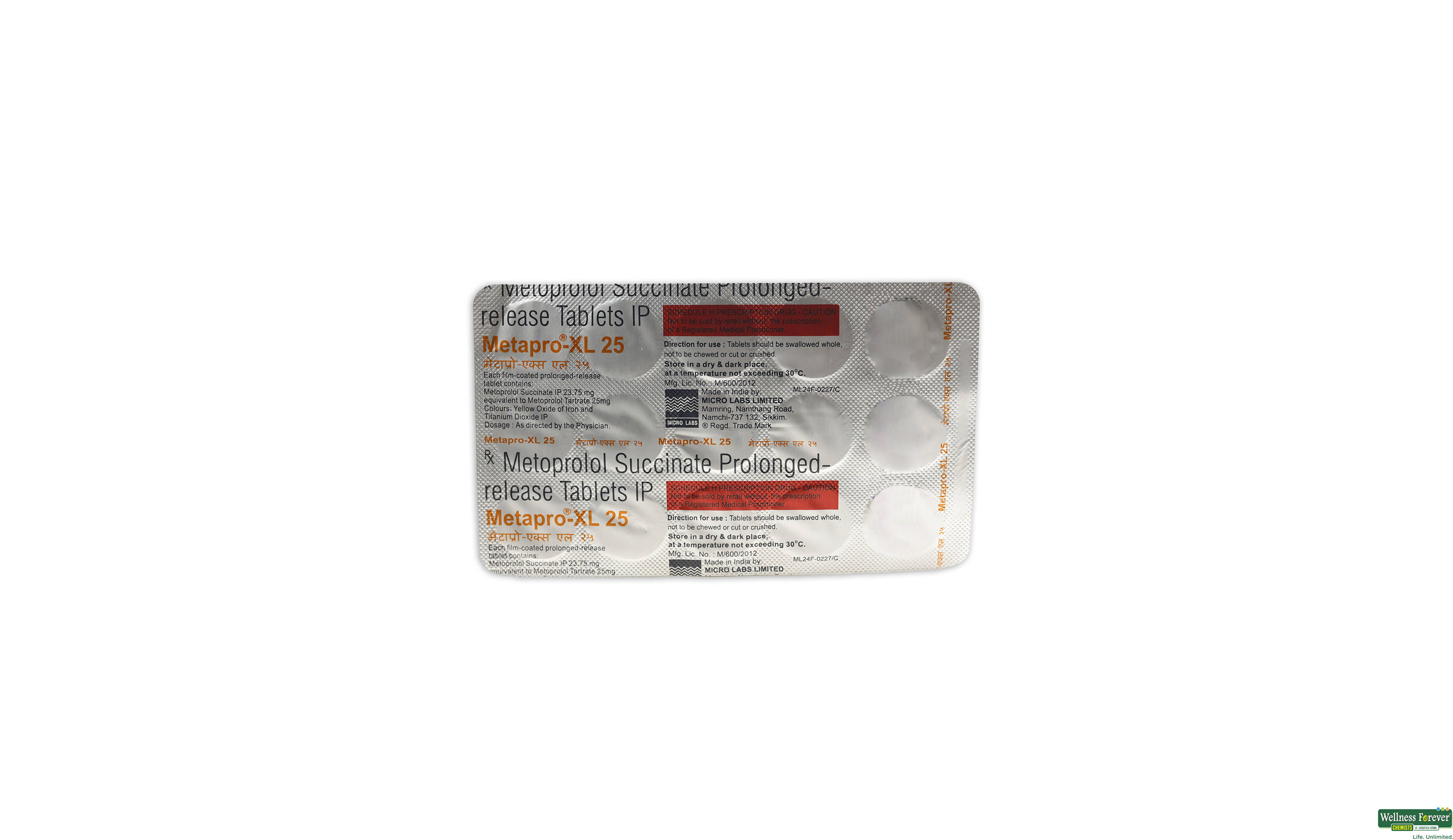 METAPRO-XL 25MG 15TAB- 1, 15TAB, 