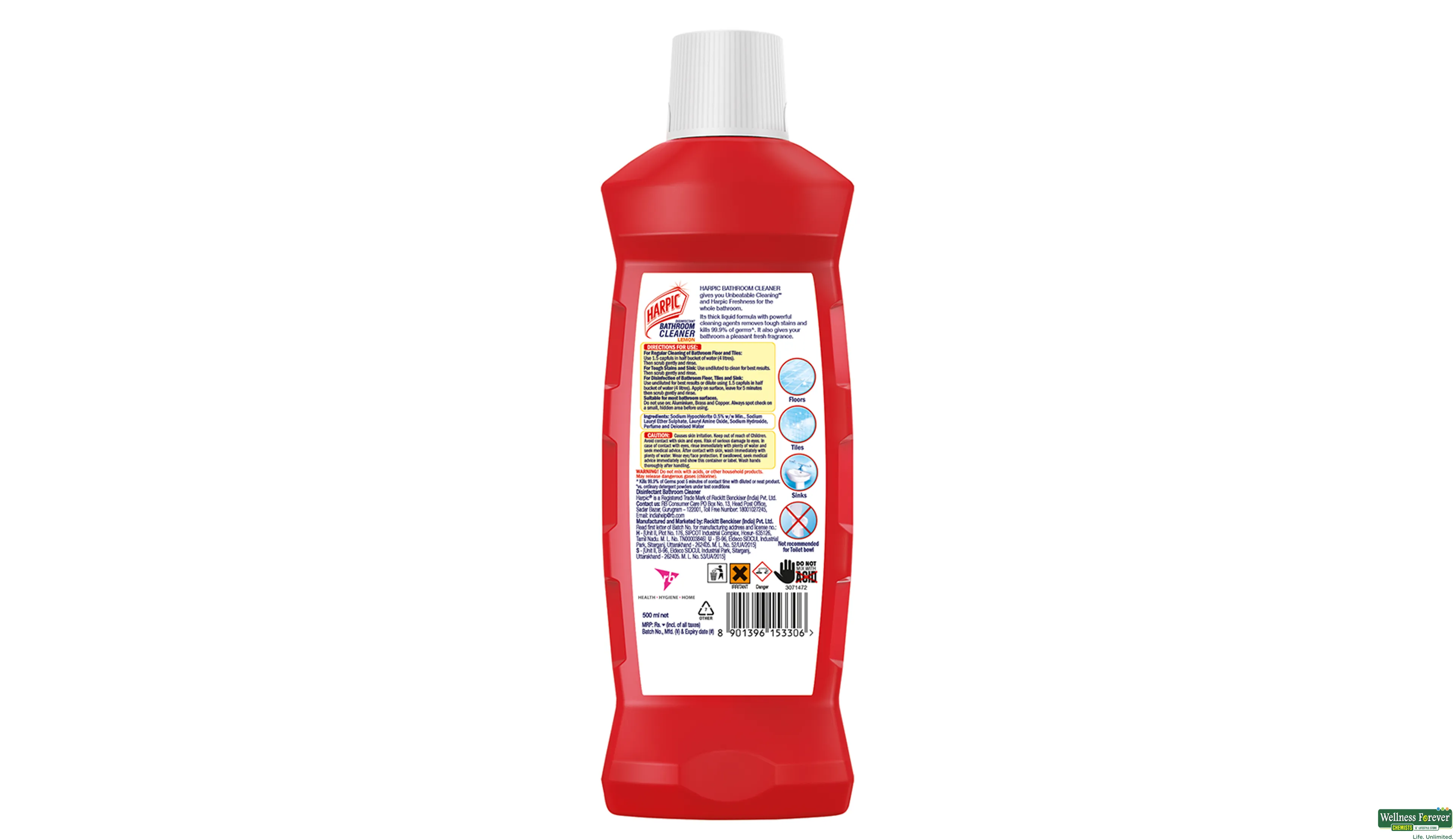 HARPIC BATHROOM CLEANER LEMON 500ML- 3, 500ML, 