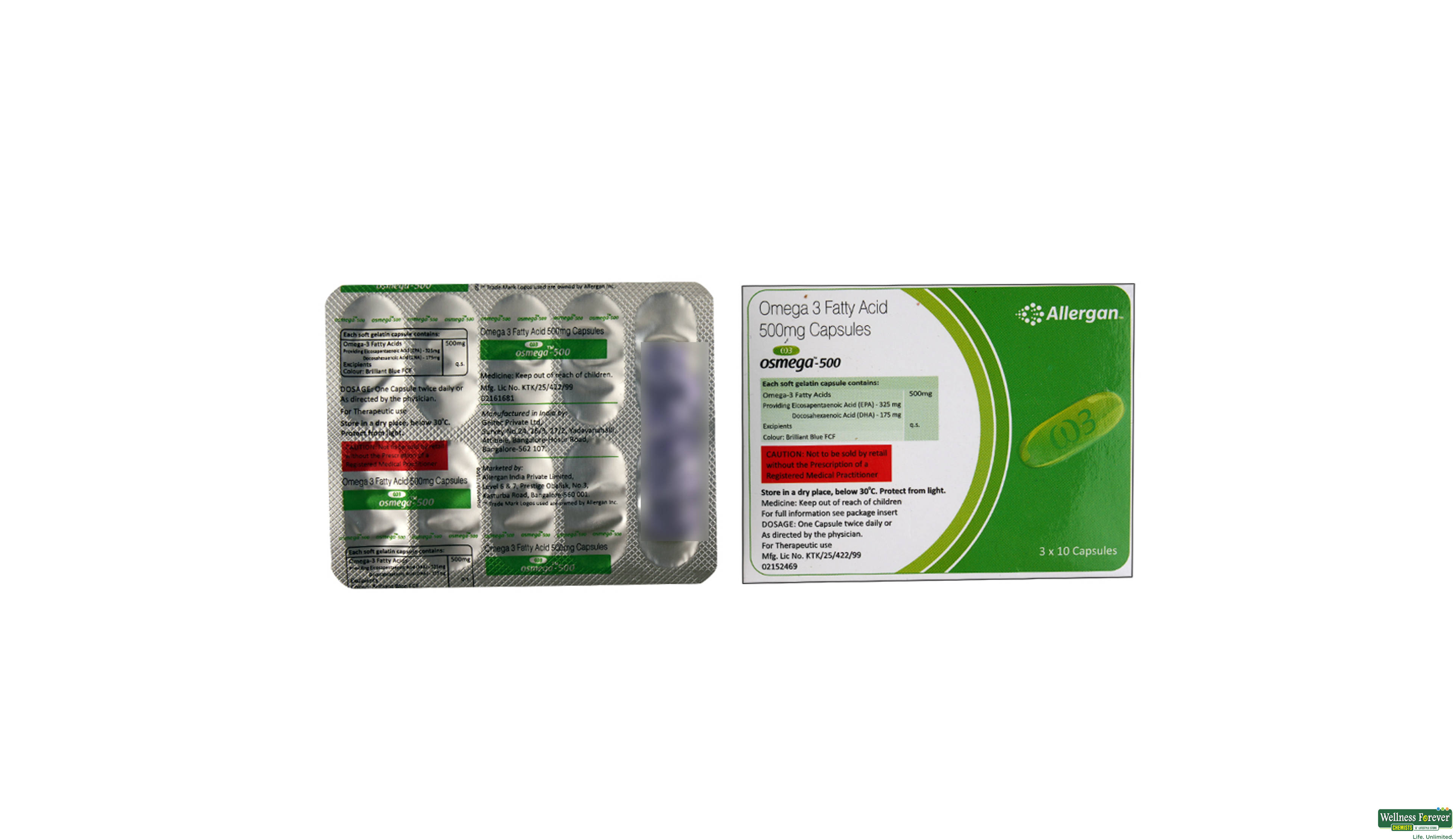OSMEGA 500MG 10CAP- 2, 10CAP, 