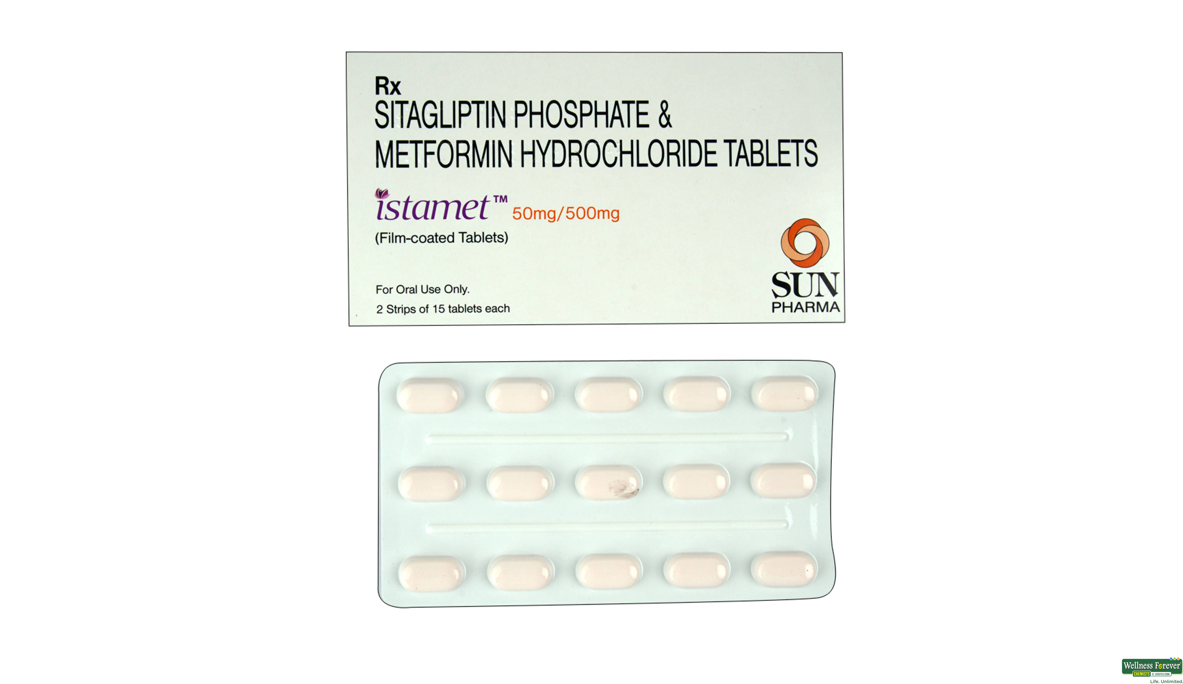 ISTAMET 50MG/500MG 15TAB- 1, 15TAB, 
