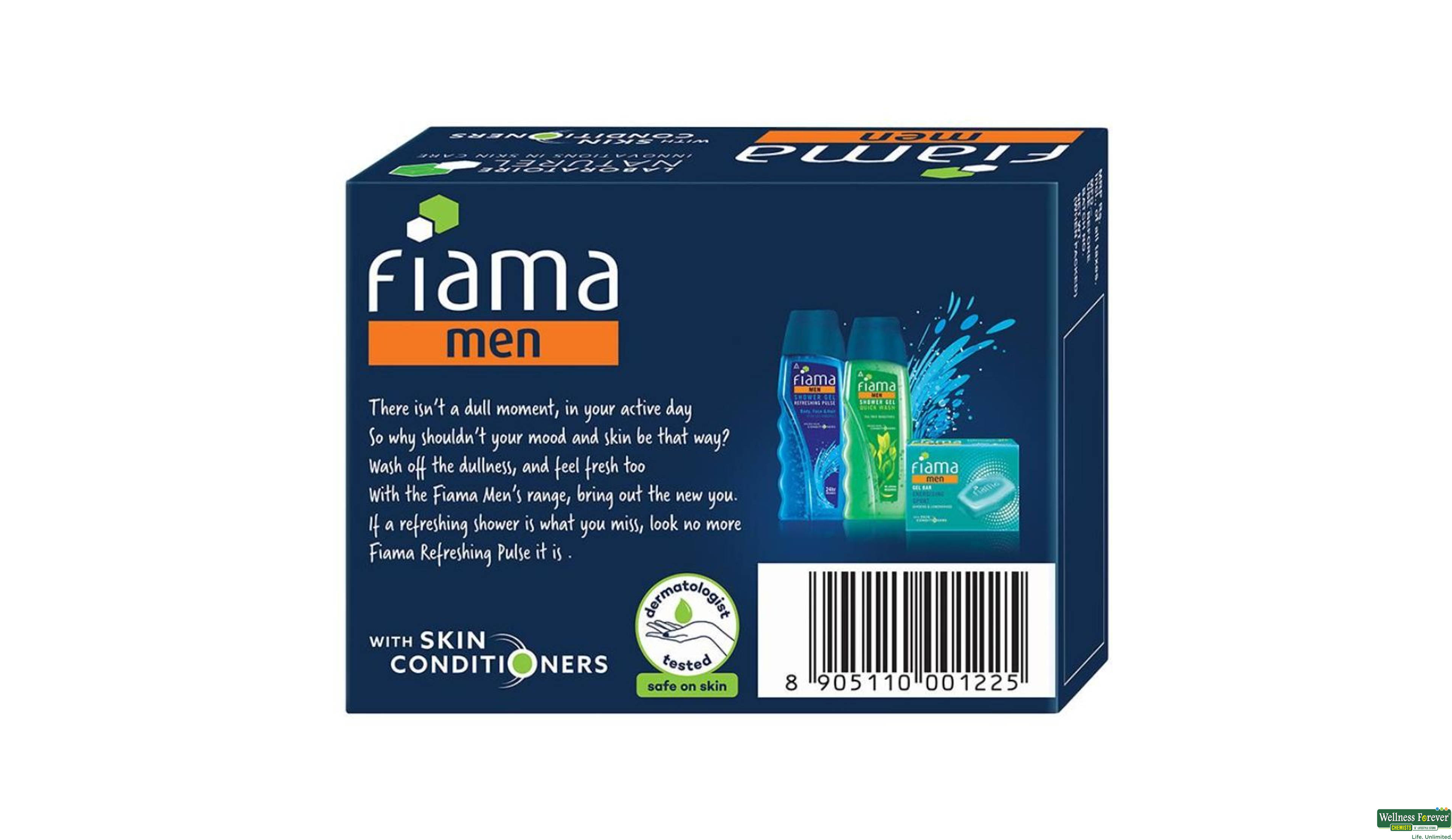 FIAMA SOAP MEN REFRESHING PULSE 125GM- 3, 125GM, 