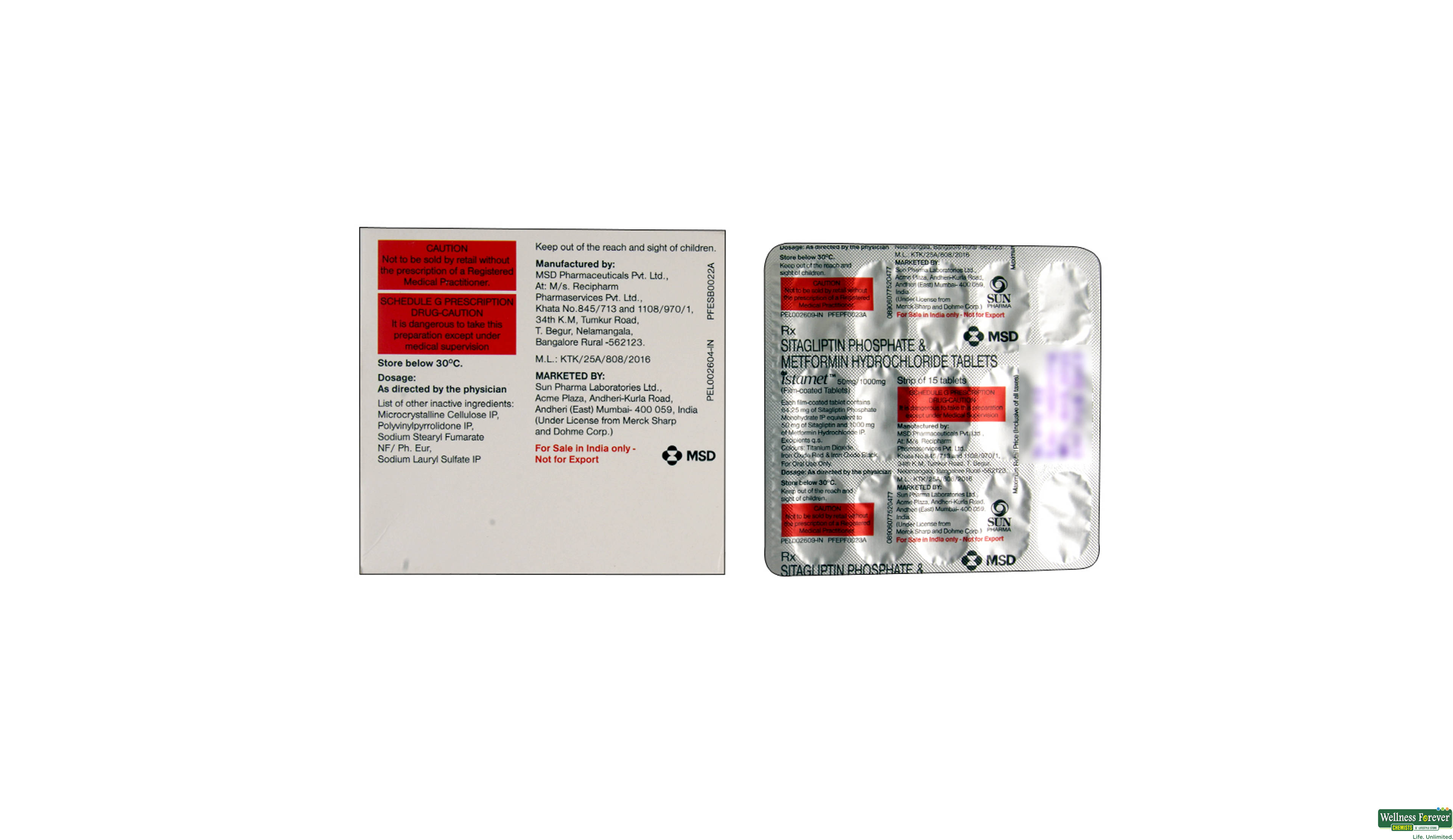 ISTAMET 50MG/1000MG 15TAB- 2, 15TAB, 