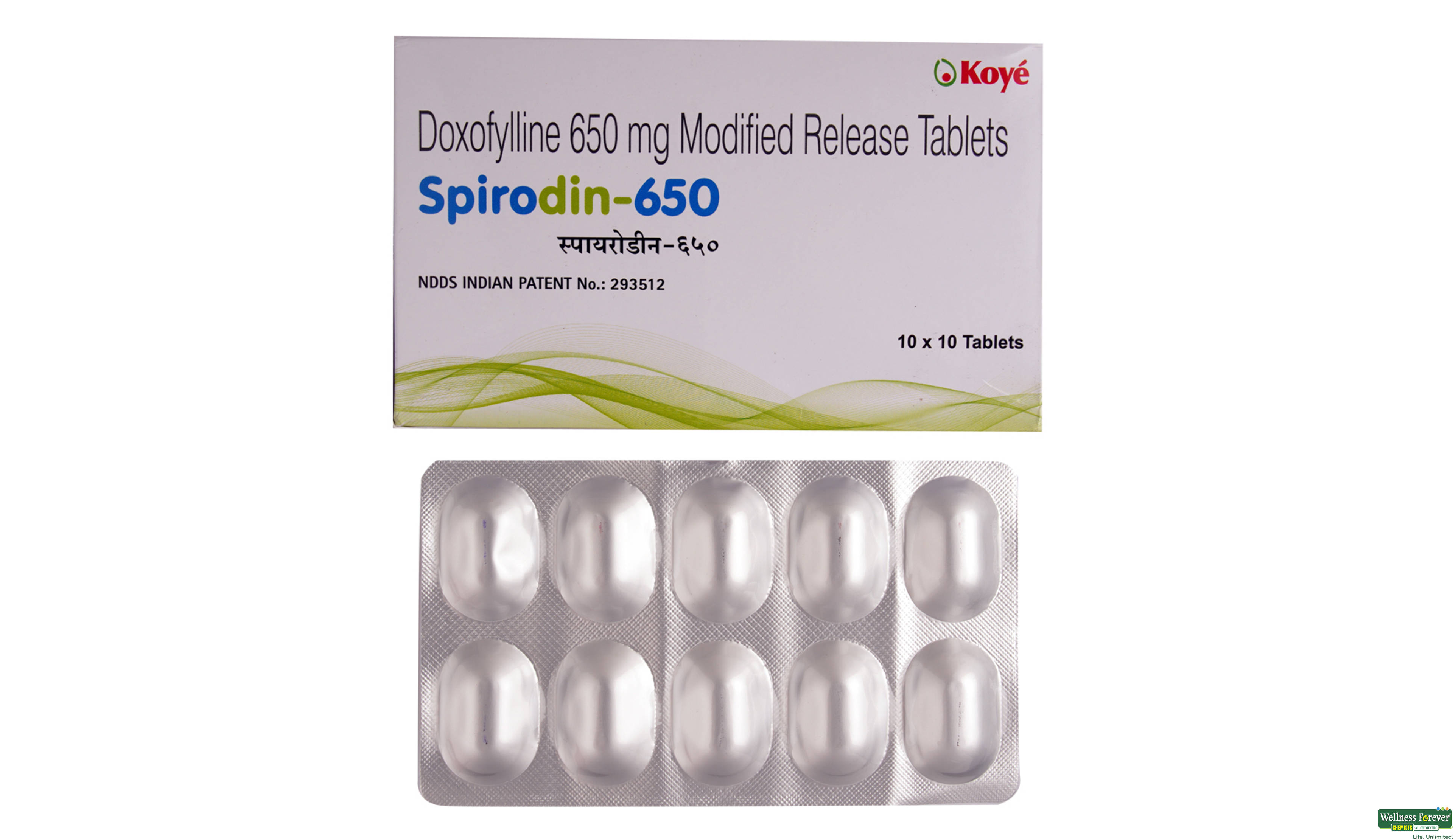 SPIRODIN 650MG 10TAB- 1, 10TAB, 