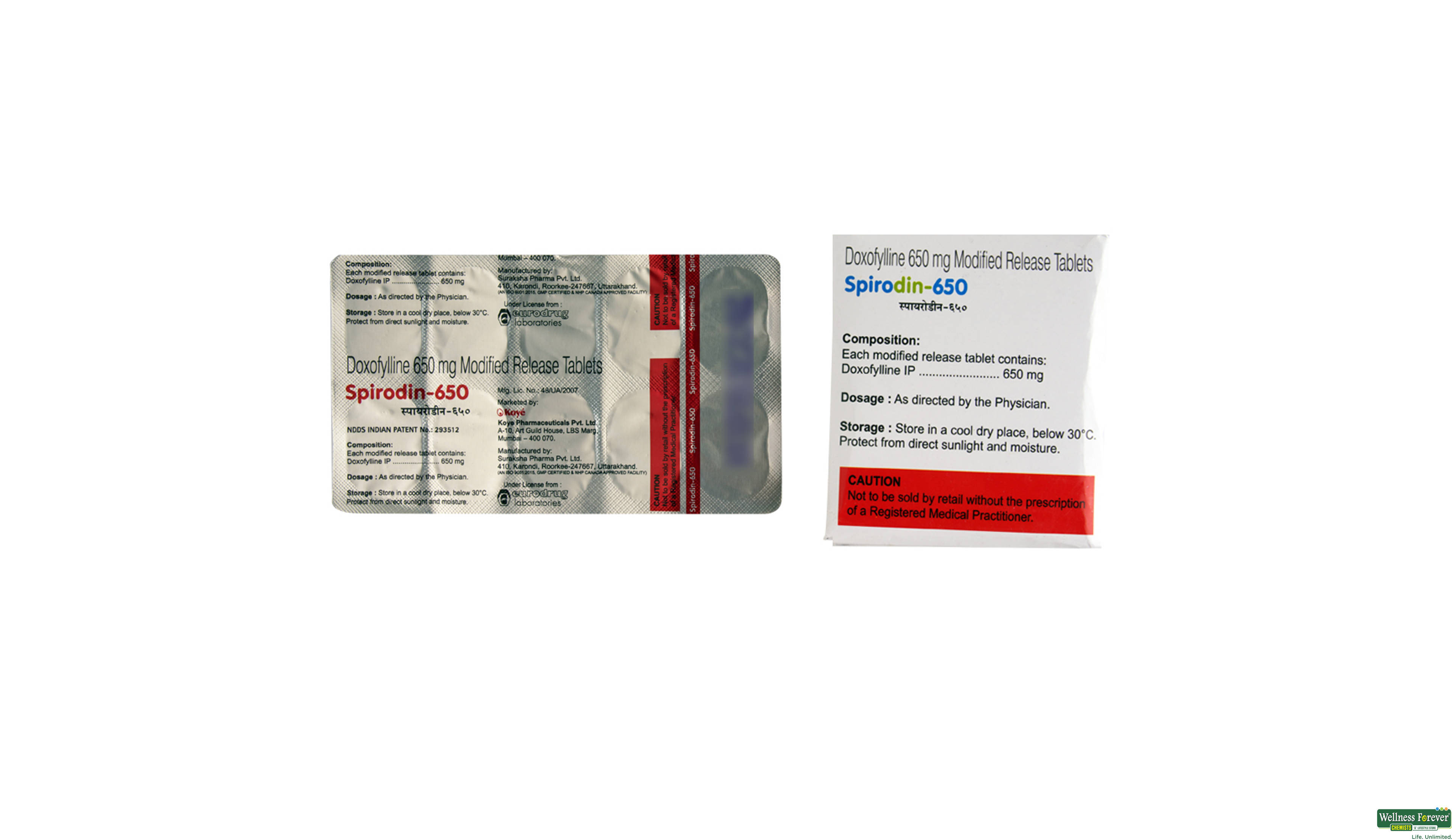 SPIRODIN 650MG 10TAB- 2, 10TAB, 