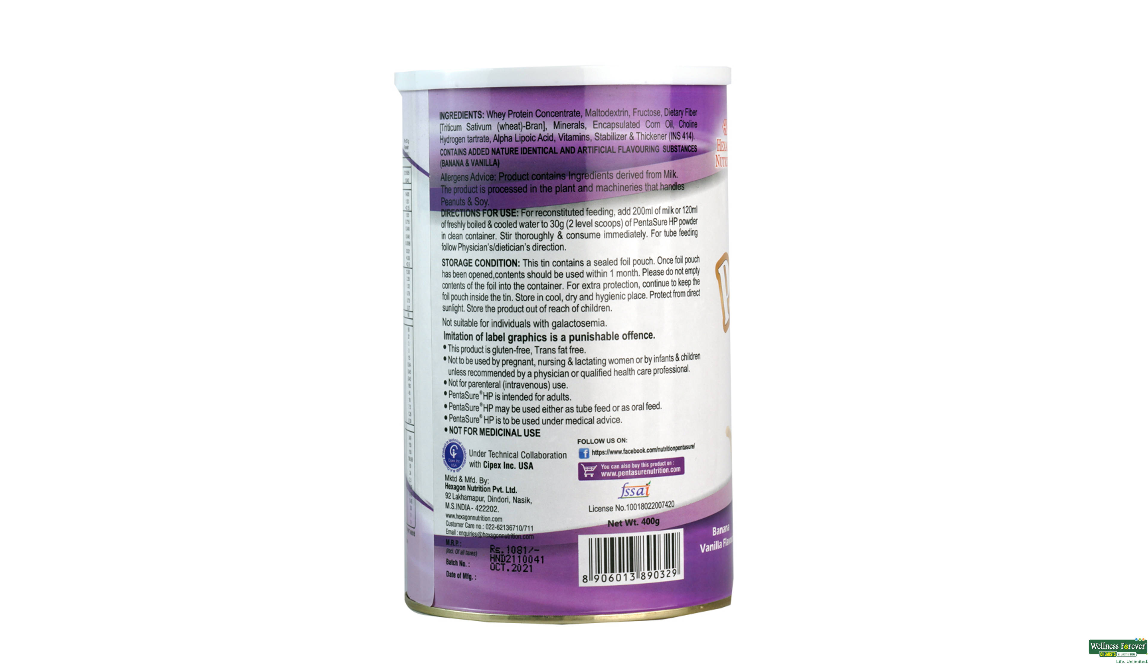 PENTASURE-HP BANANA/VANI POW 400GM- 3, 400GM, 