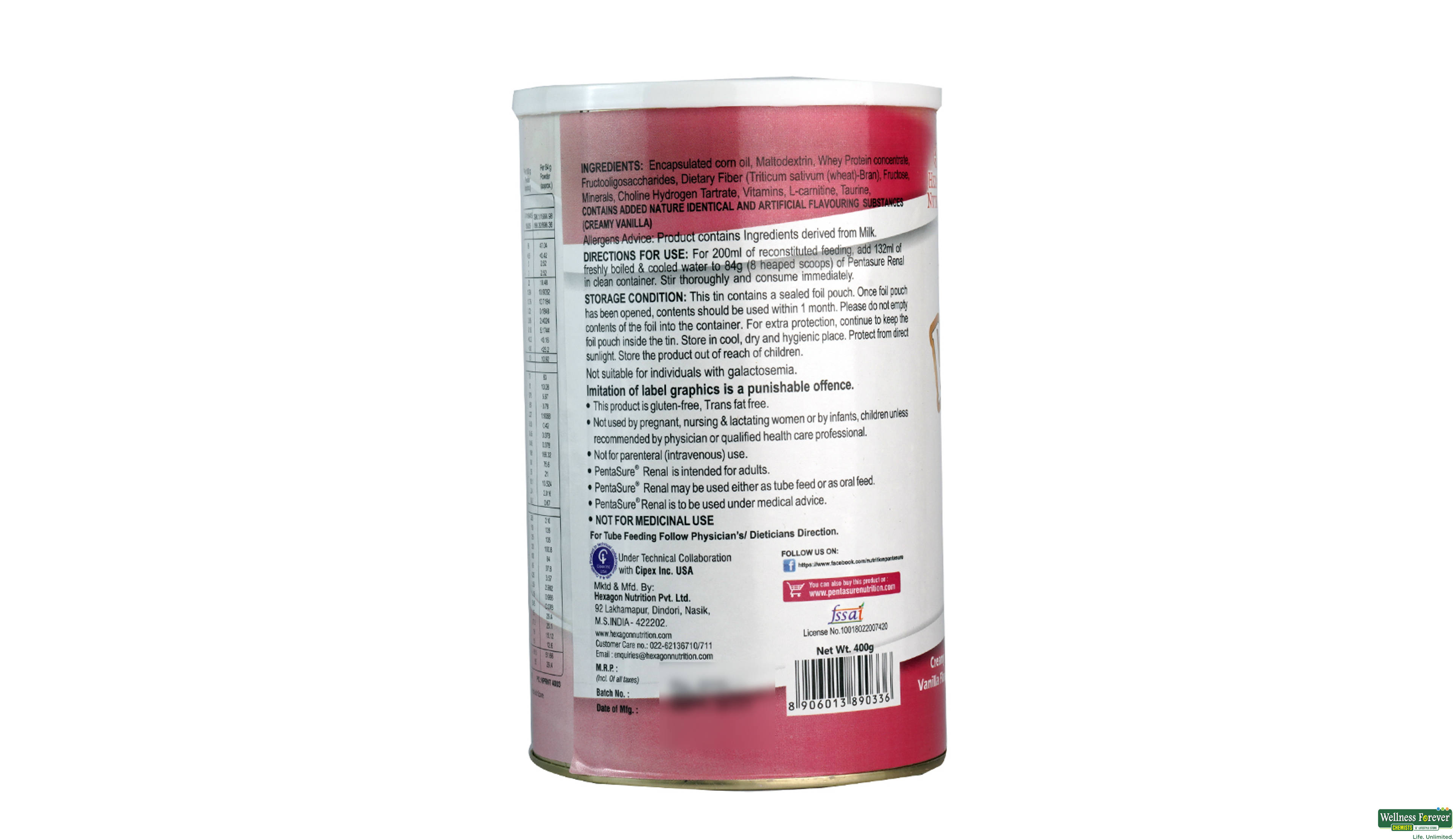 PENTASURE-RENAL VANI POW 400GM- 3, 400GM, 