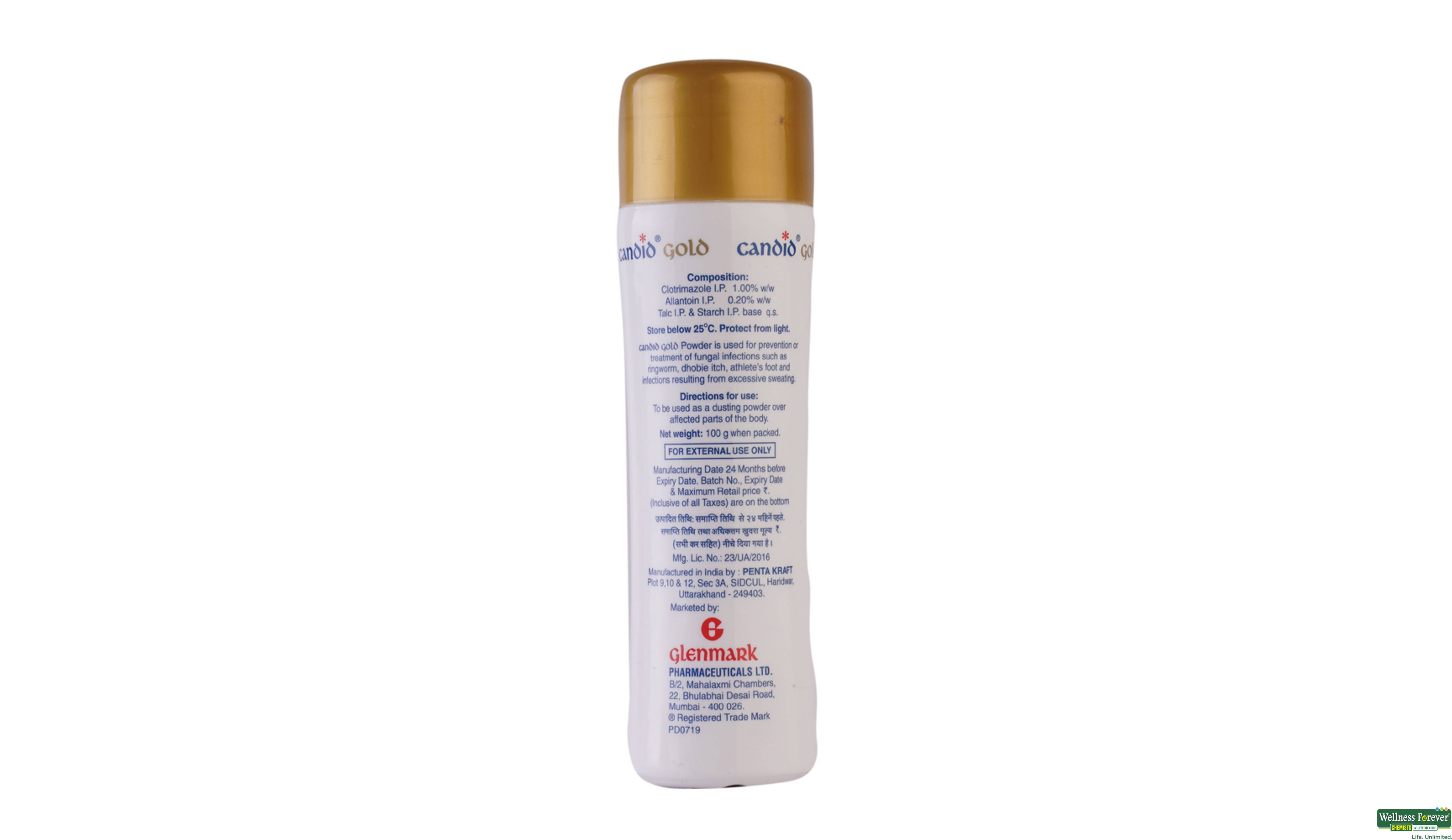 CANDID-GOLD POW 100GM- 2, 100GM, null