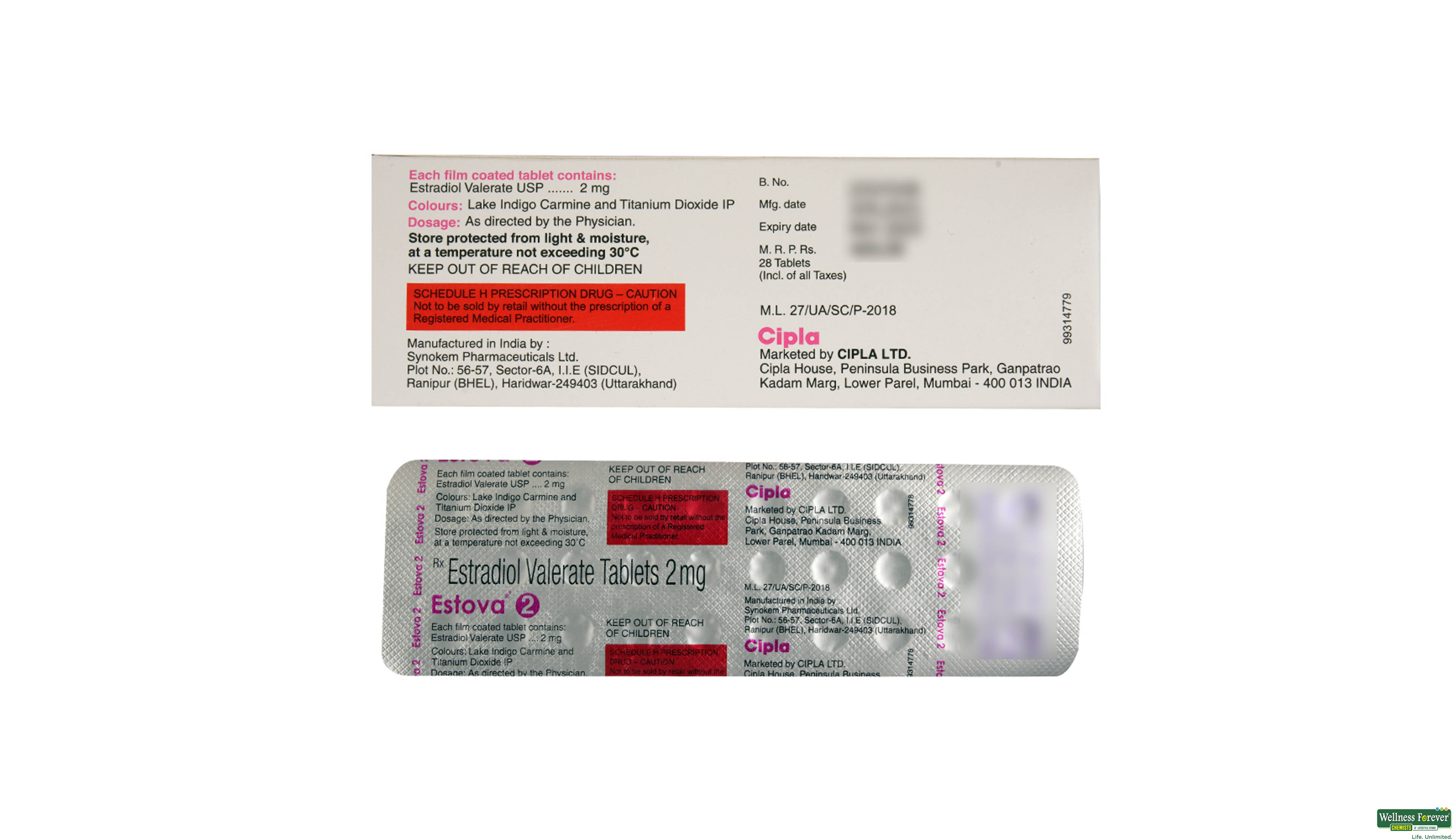 ESTOVA 2MG 28TAB- 2, 28TAB, 
