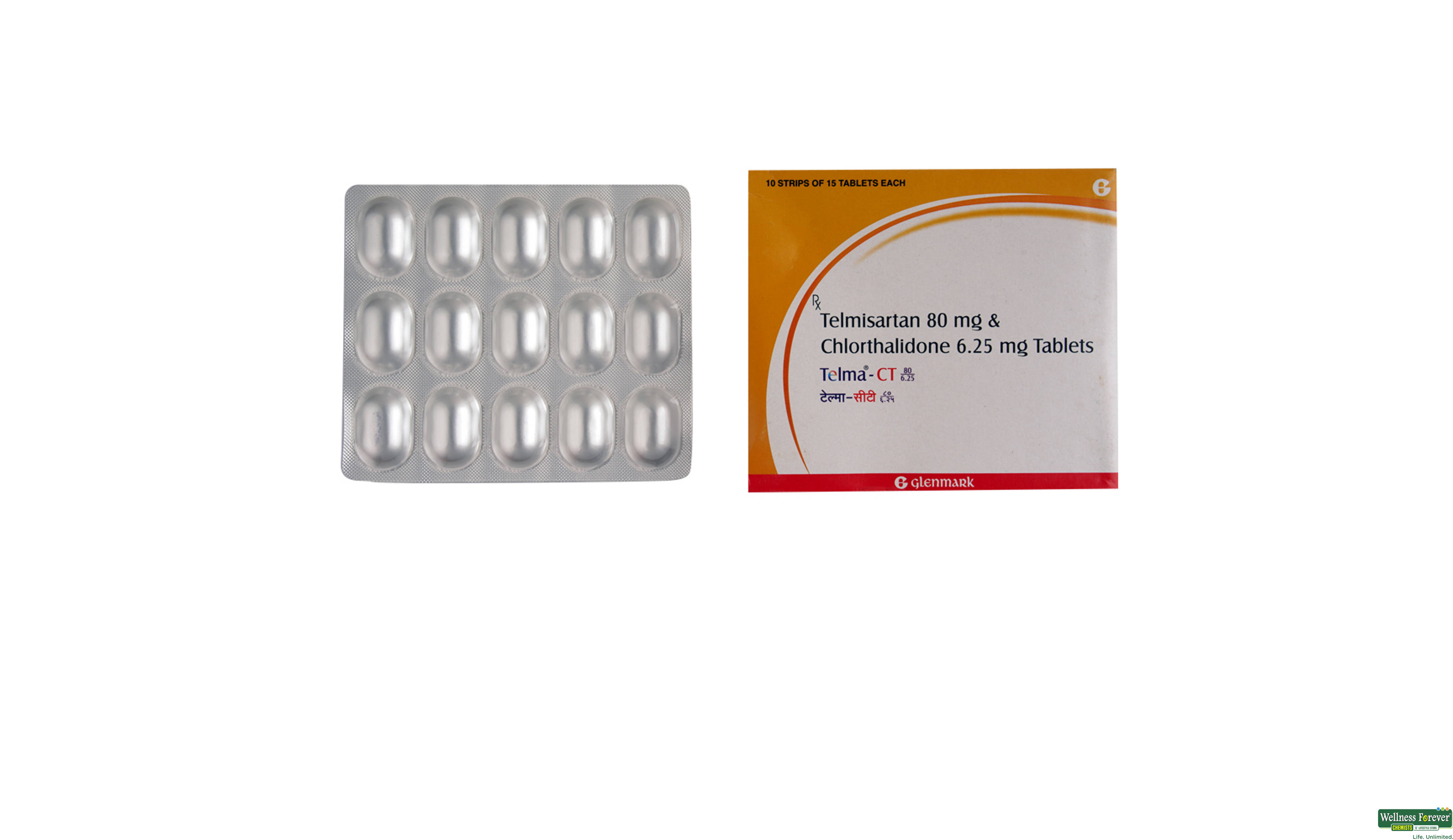 TELMA-CT 80/6.25MG 15TAB- 1, 15TAB, 