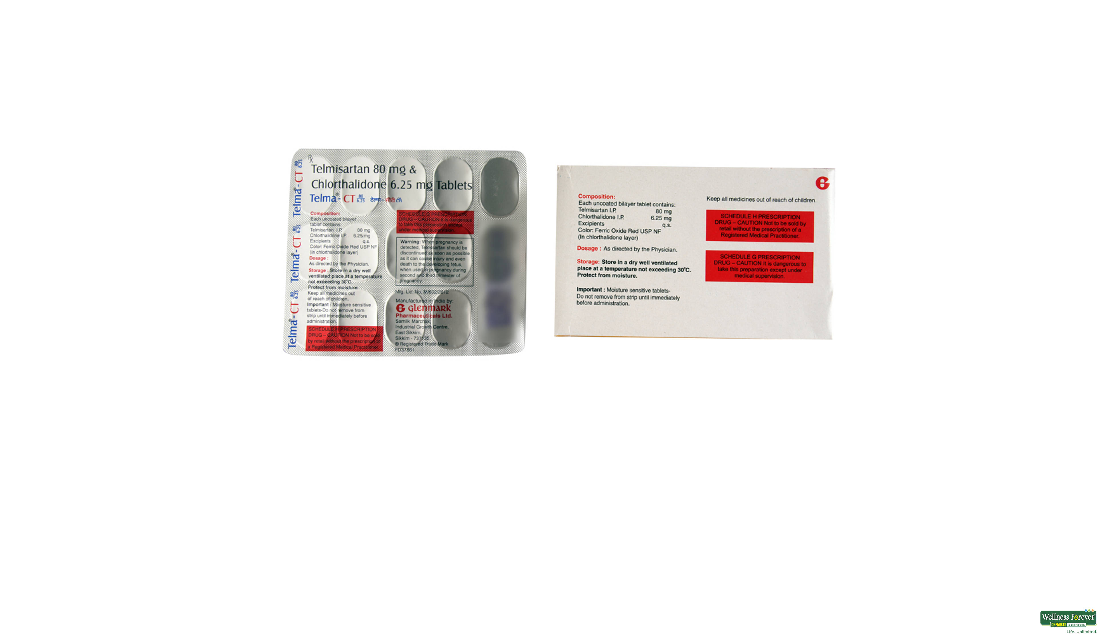TELMA-CT 80/6.25MG 15TAB- 2, 15TAB, 