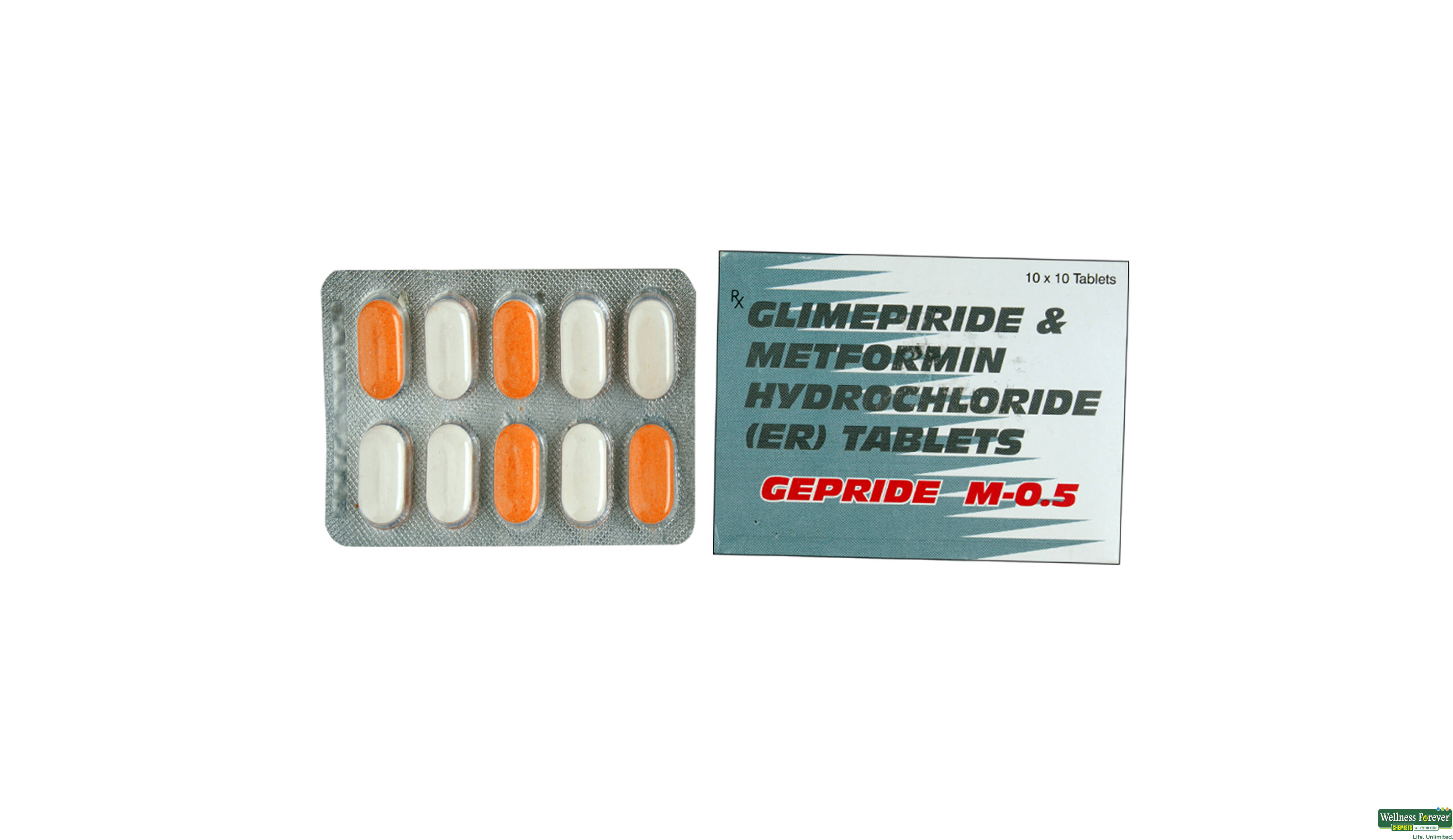 GEPRIDE-M 0.5MG 10TAB- 2, 10TAB, 