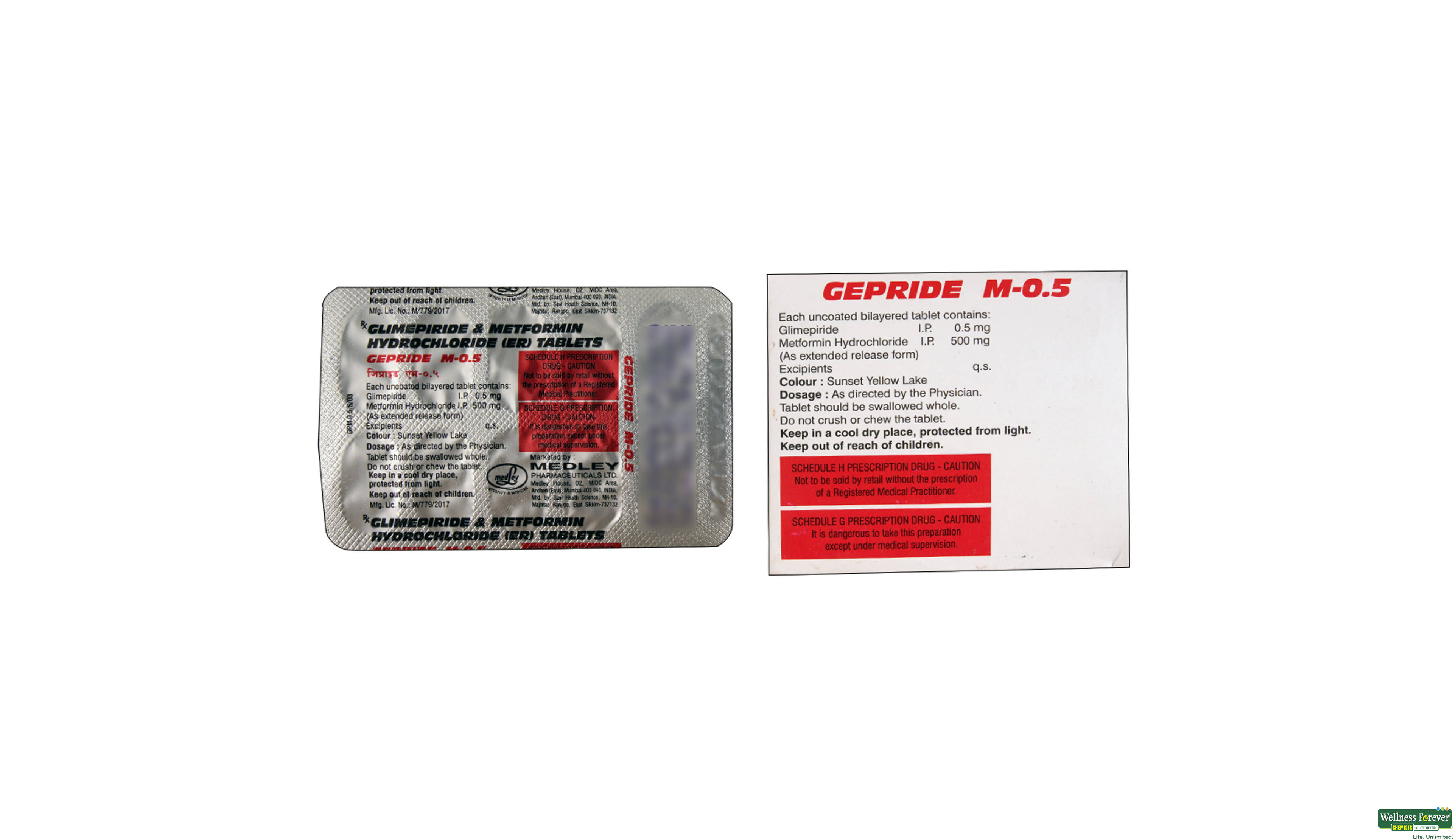 GEPRIDE-M 0.5MG 10TAB- 4, 10TAB, 