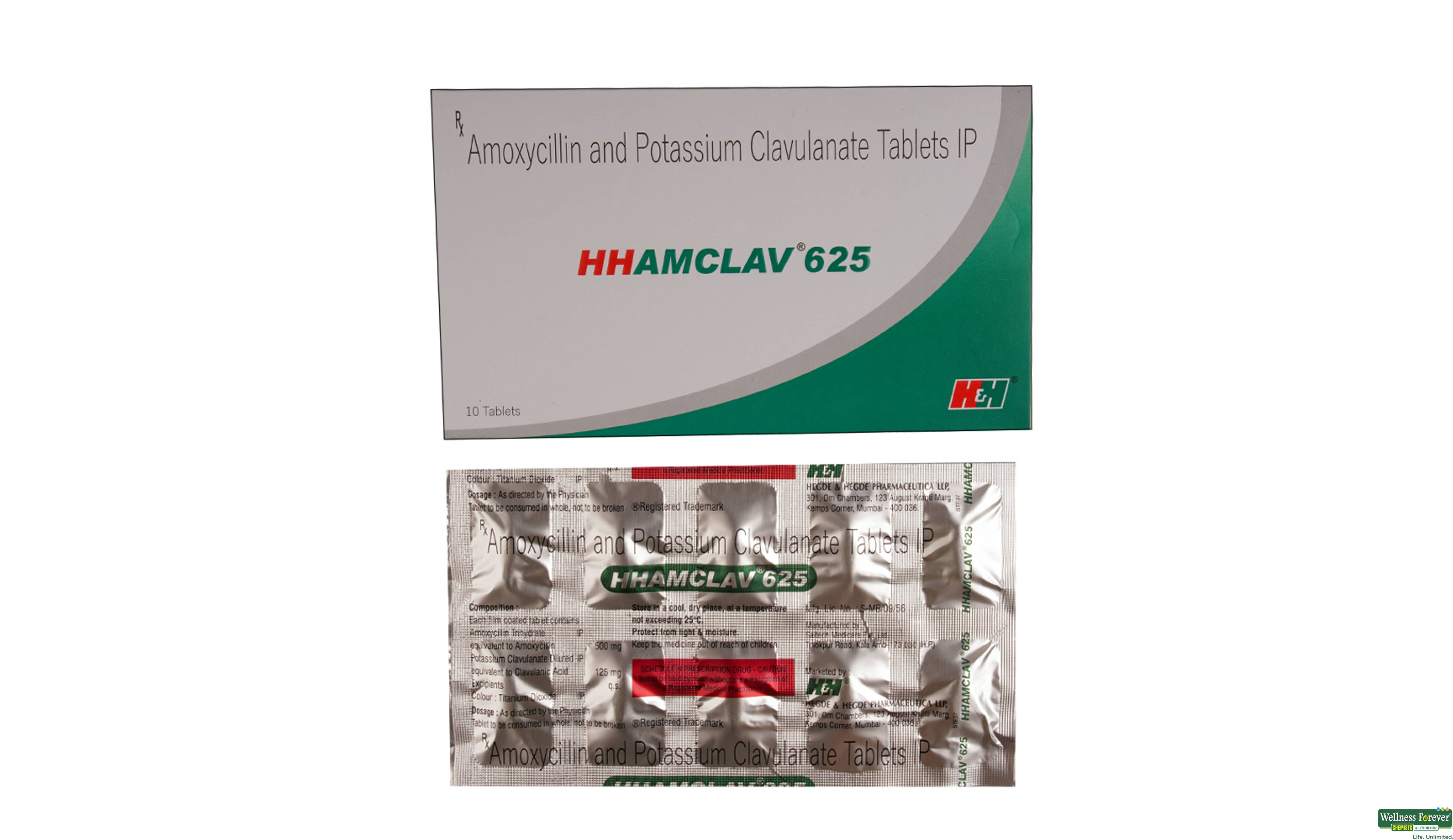 HHAMCLAV 625MG 10TAB- 1, 10TAB, 