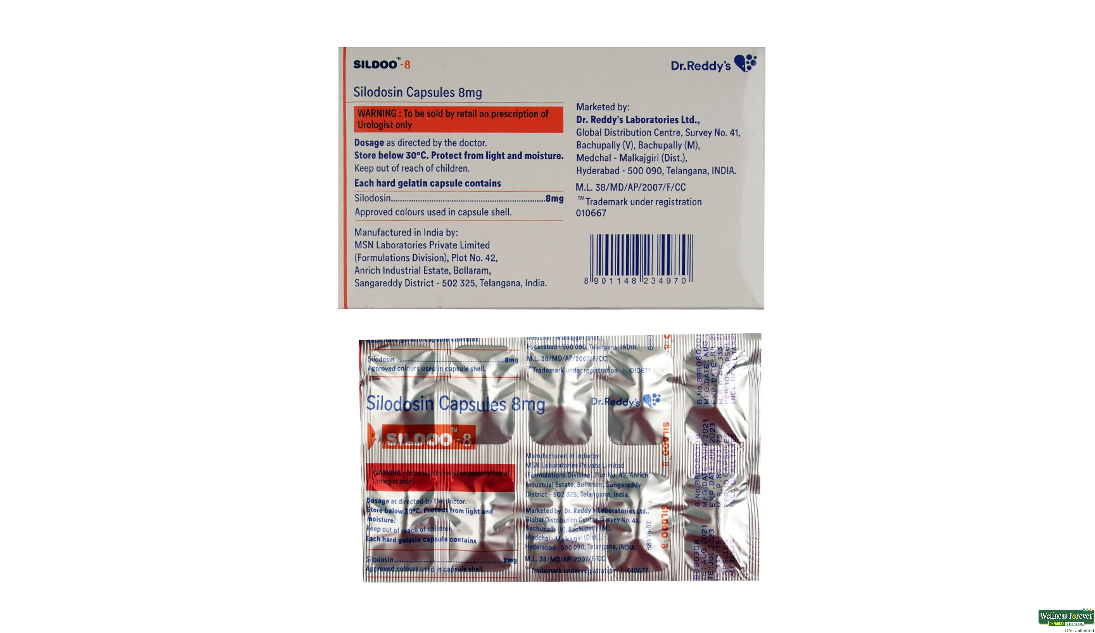 SILDOO 8MG 10CAP- 2, 10CAP, 