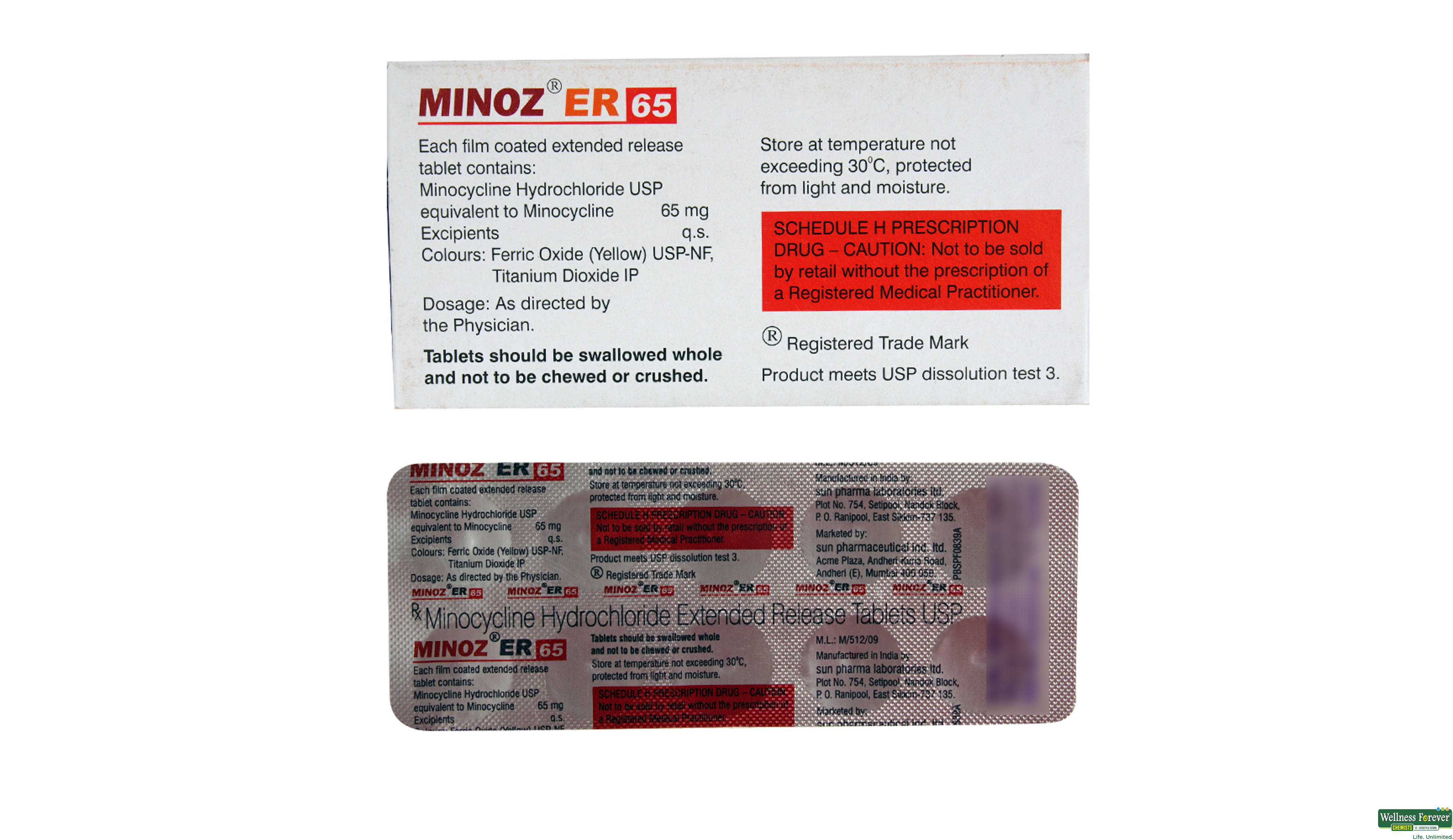 MINOZ-ER 65MG 10TAB- 2, 10TAB, 