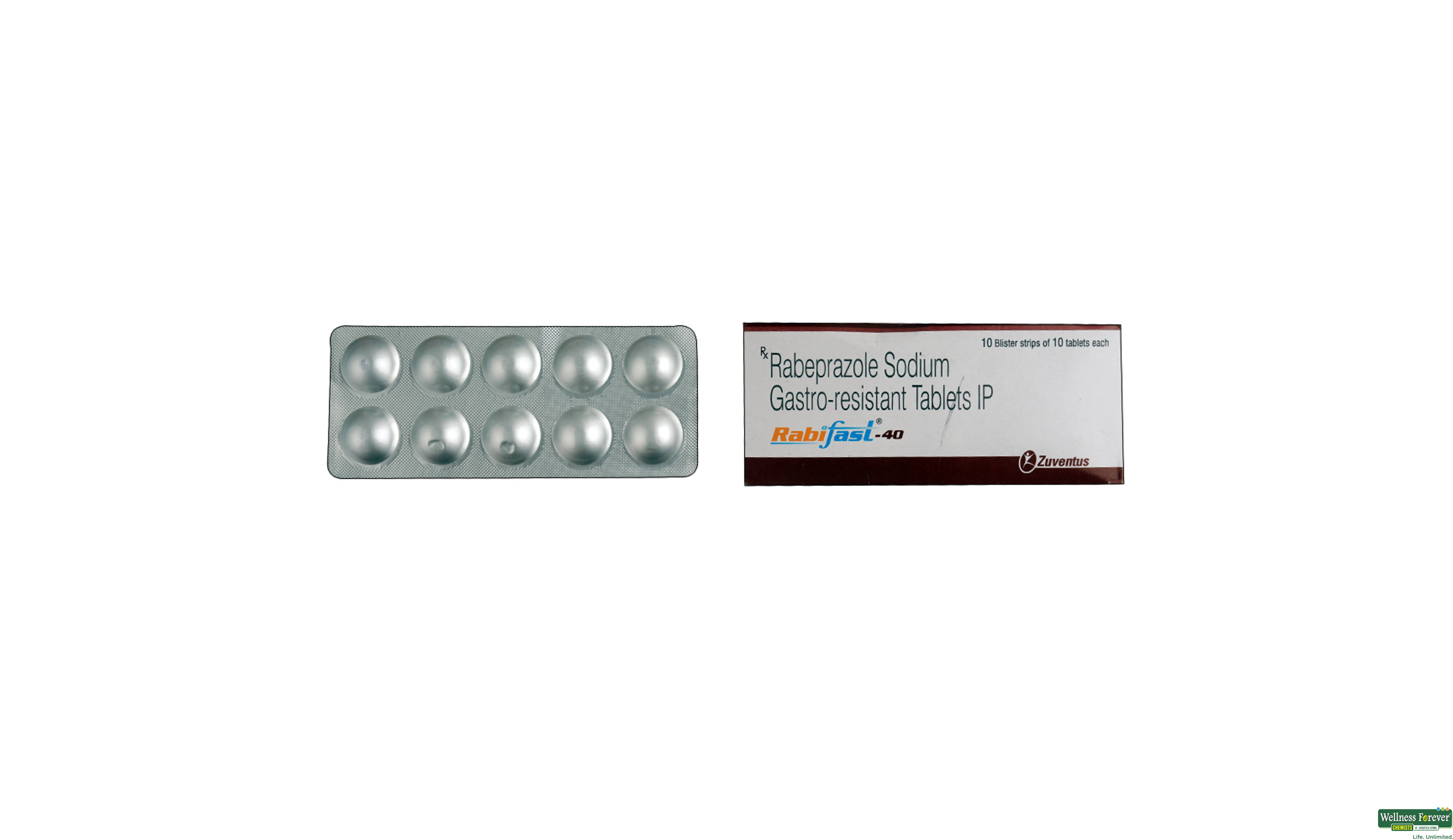 RABIFAST 40MG 10TAB- 1, 10TAB, 