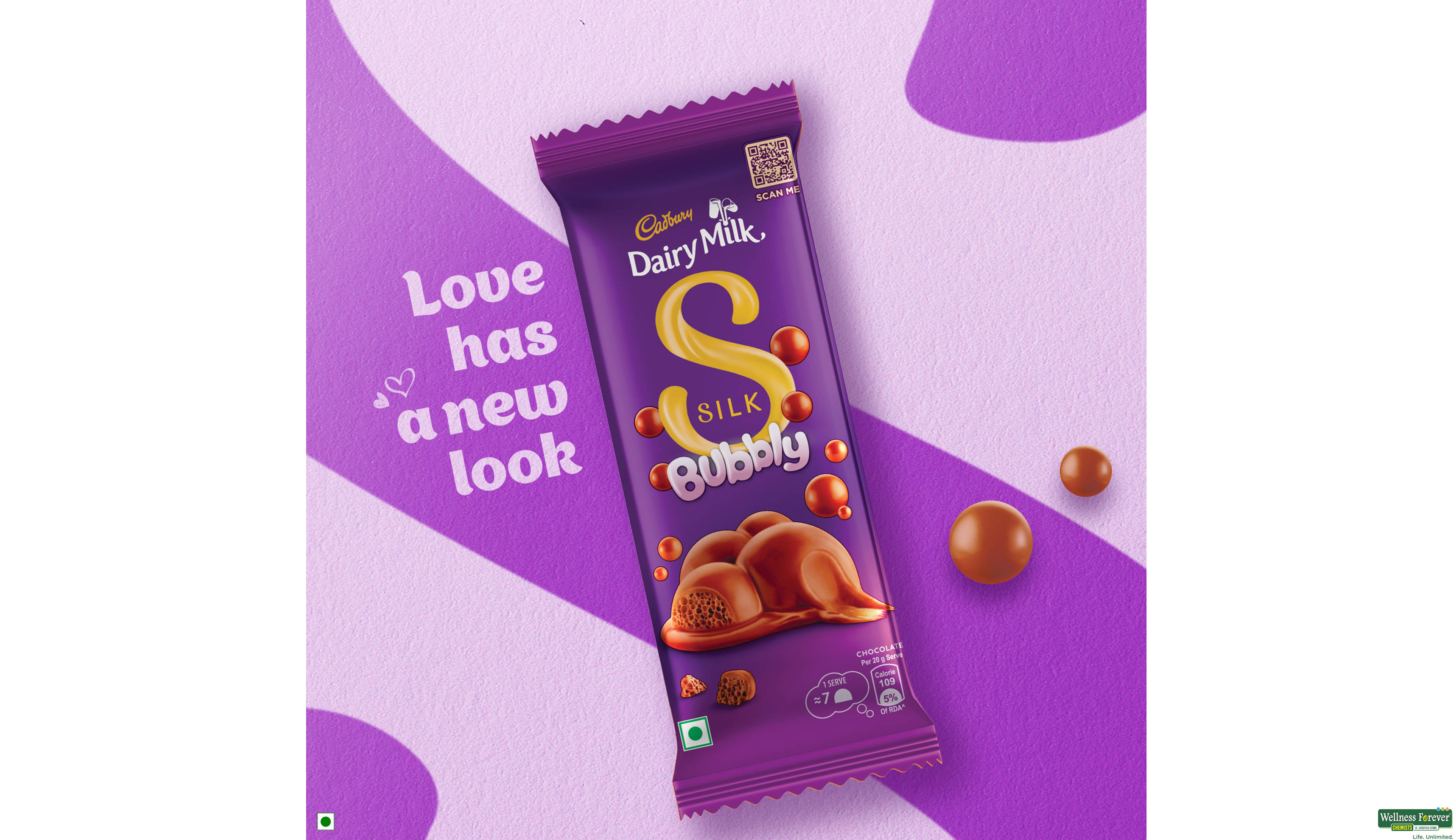 CADB CHOC SILK BUBBLY 50GM- 4, 50GM, 
