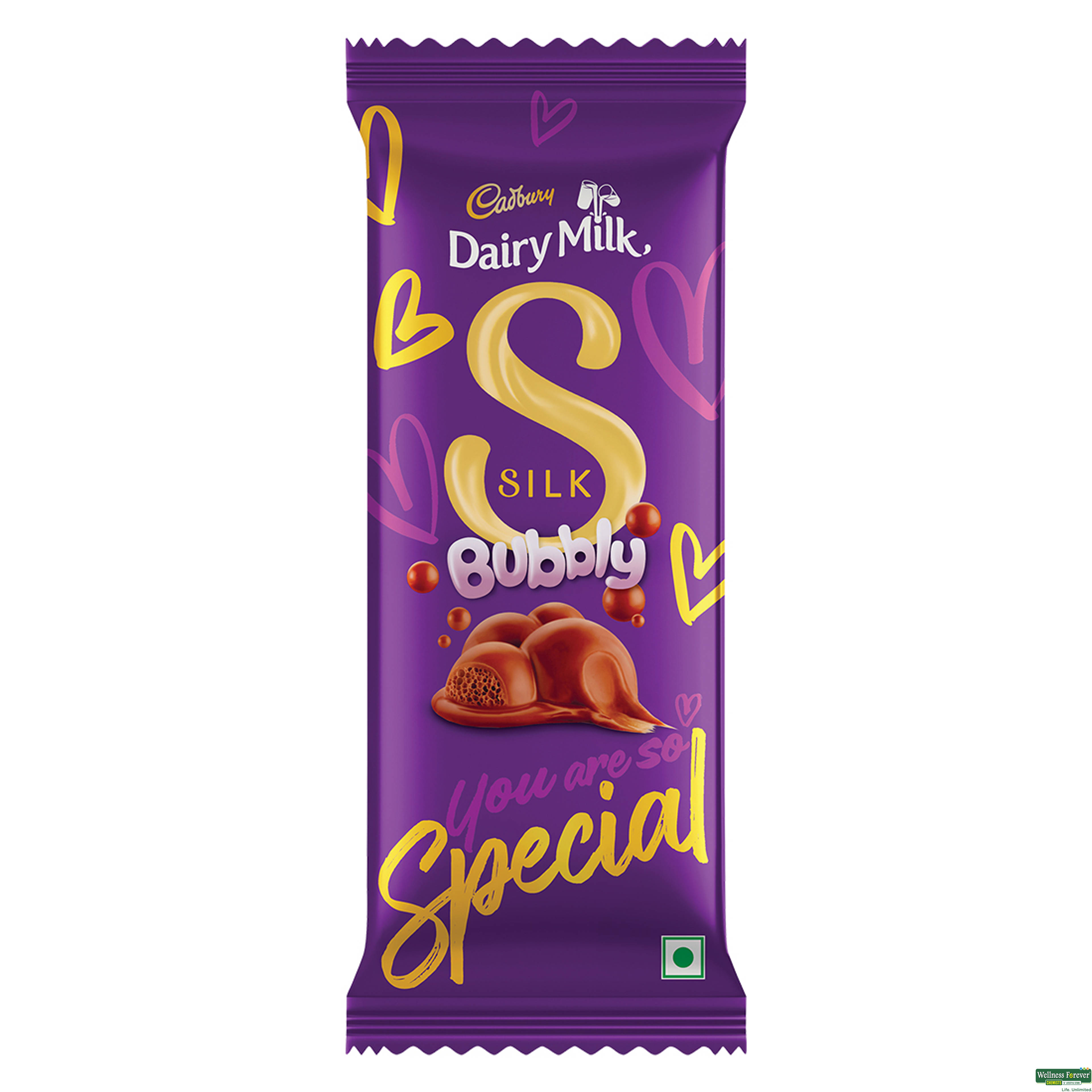 Cadbury Dairy Milk Silk Bubbly Chocolate Bar 120g-image