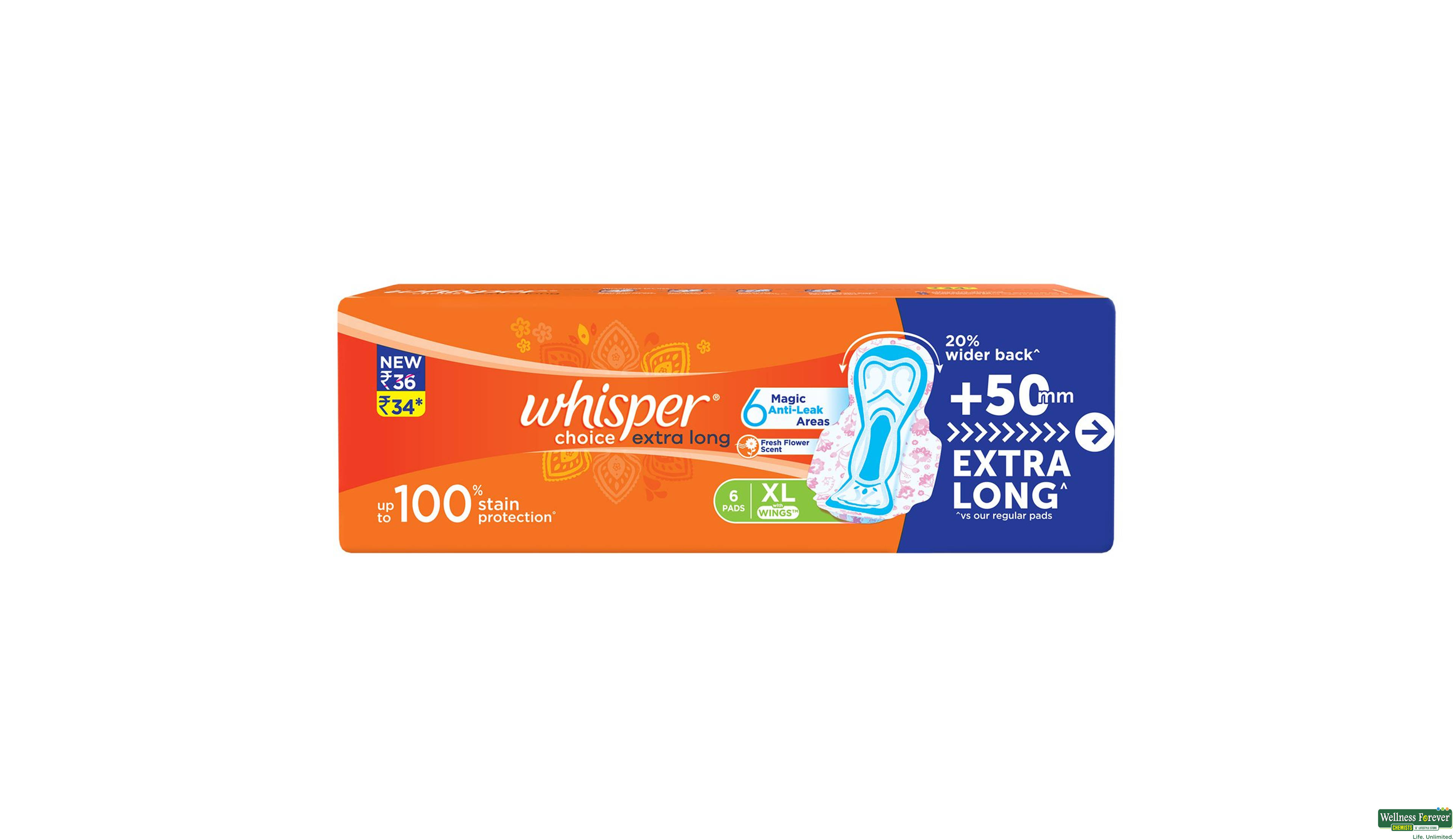 WHISPER SA/PADS CHOICE WINGS XL 6PC ##- 1, 6PC, 